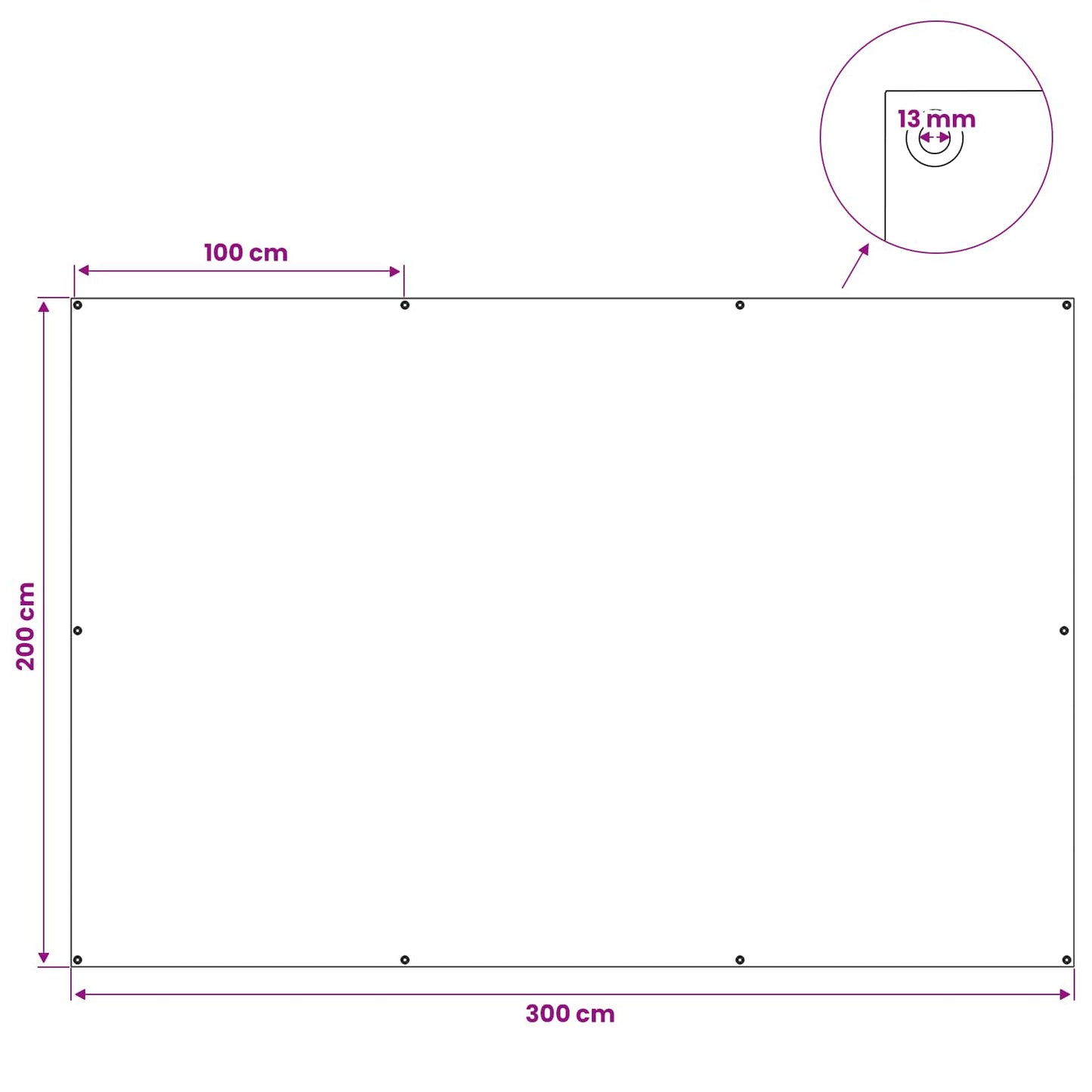 Tarpaulin with Eyelets Light Grey 2 x 3 m 260 gsm PE