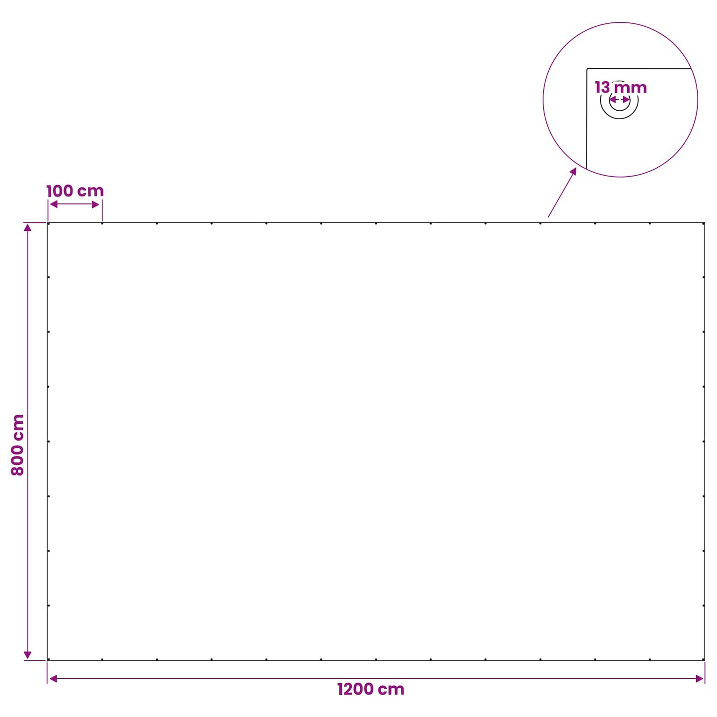 Tarpaulin with Eyelets Light Grey 8 x 12 m 260 gsm PE