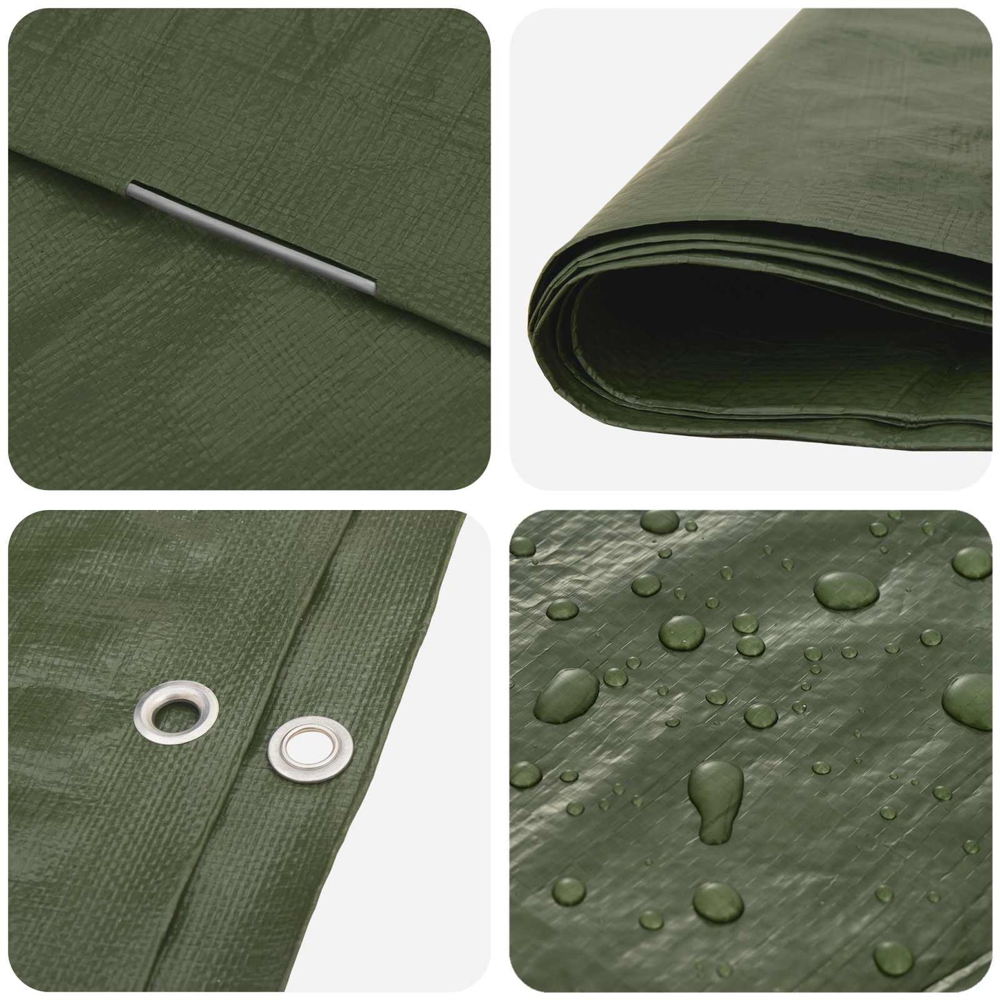 Tarpaulin with Eyelets Green 3 x 5 m 90 gsm PE