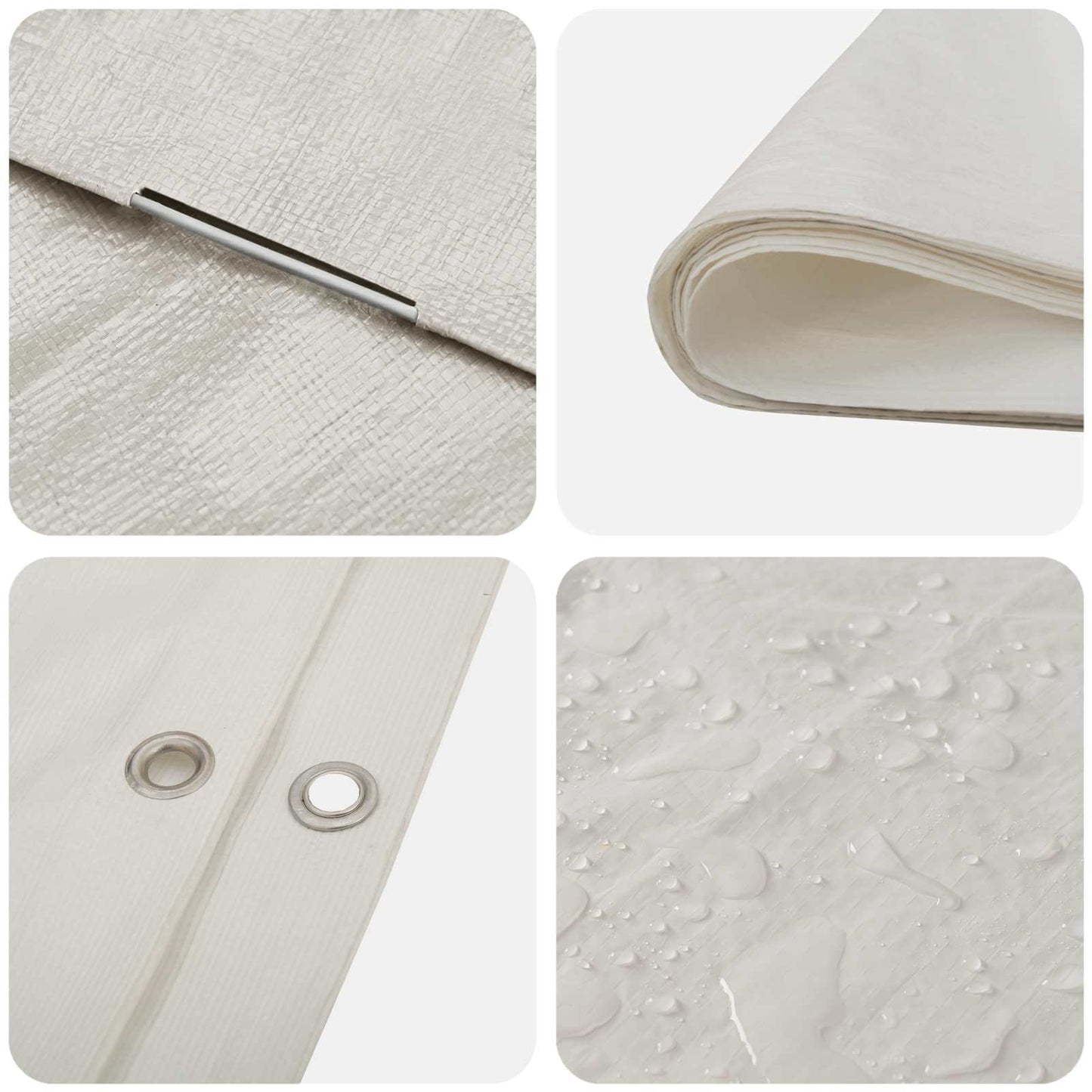 Tarpaulin with Eyelets White 3 x 5 m 90 gsm PE