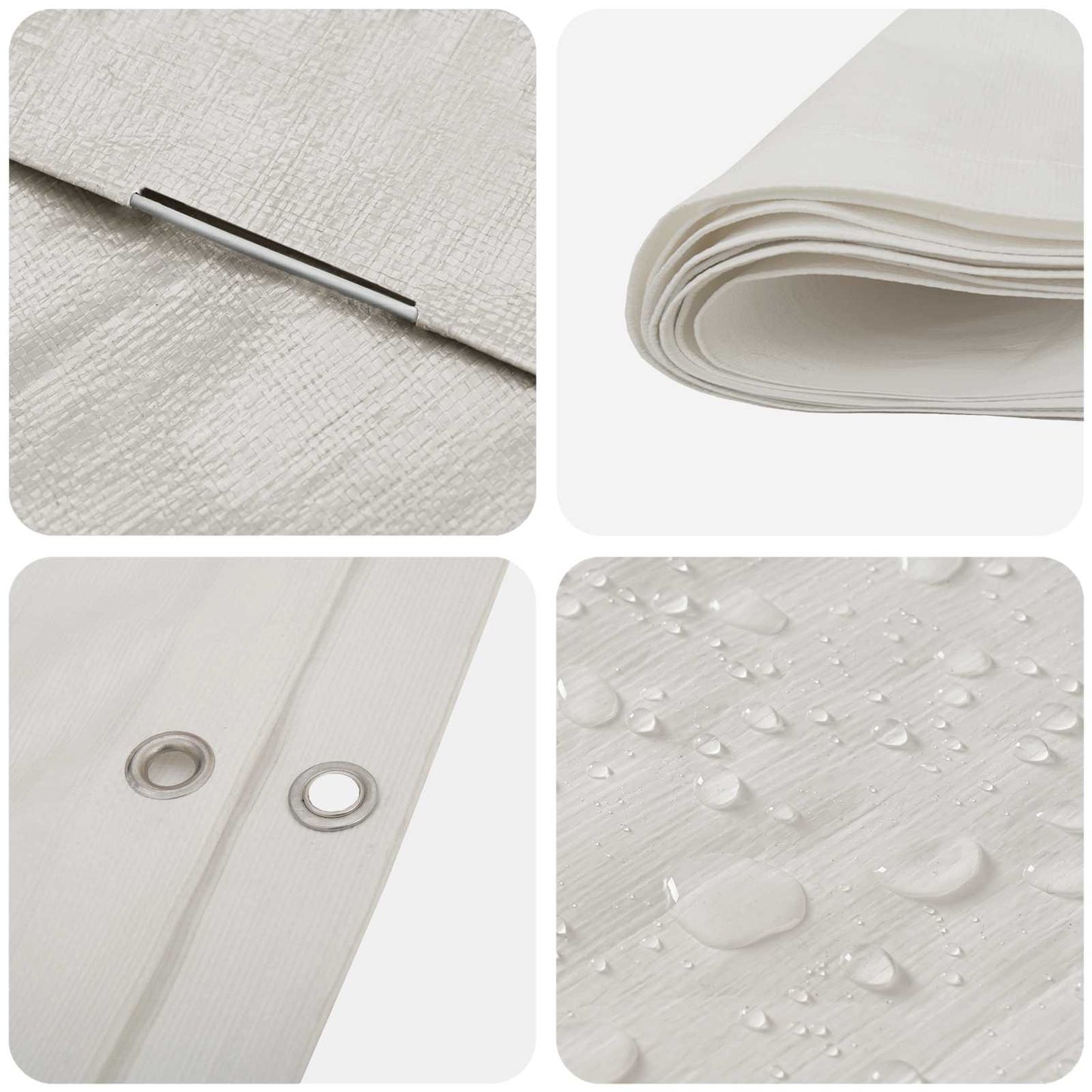 Tarpaulin with Eyelets White 3 x 6 m 180 gsm PE