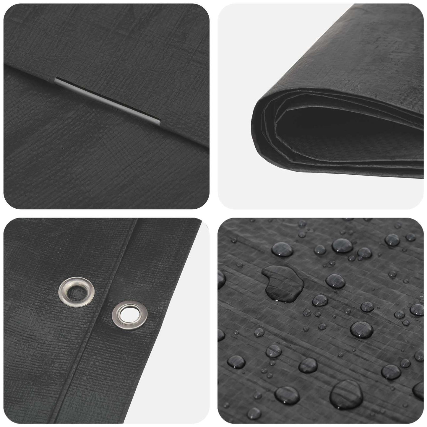 Tarpaulin with Eyelets Anthracite Grey 8 x 10 m 90 gsm PE