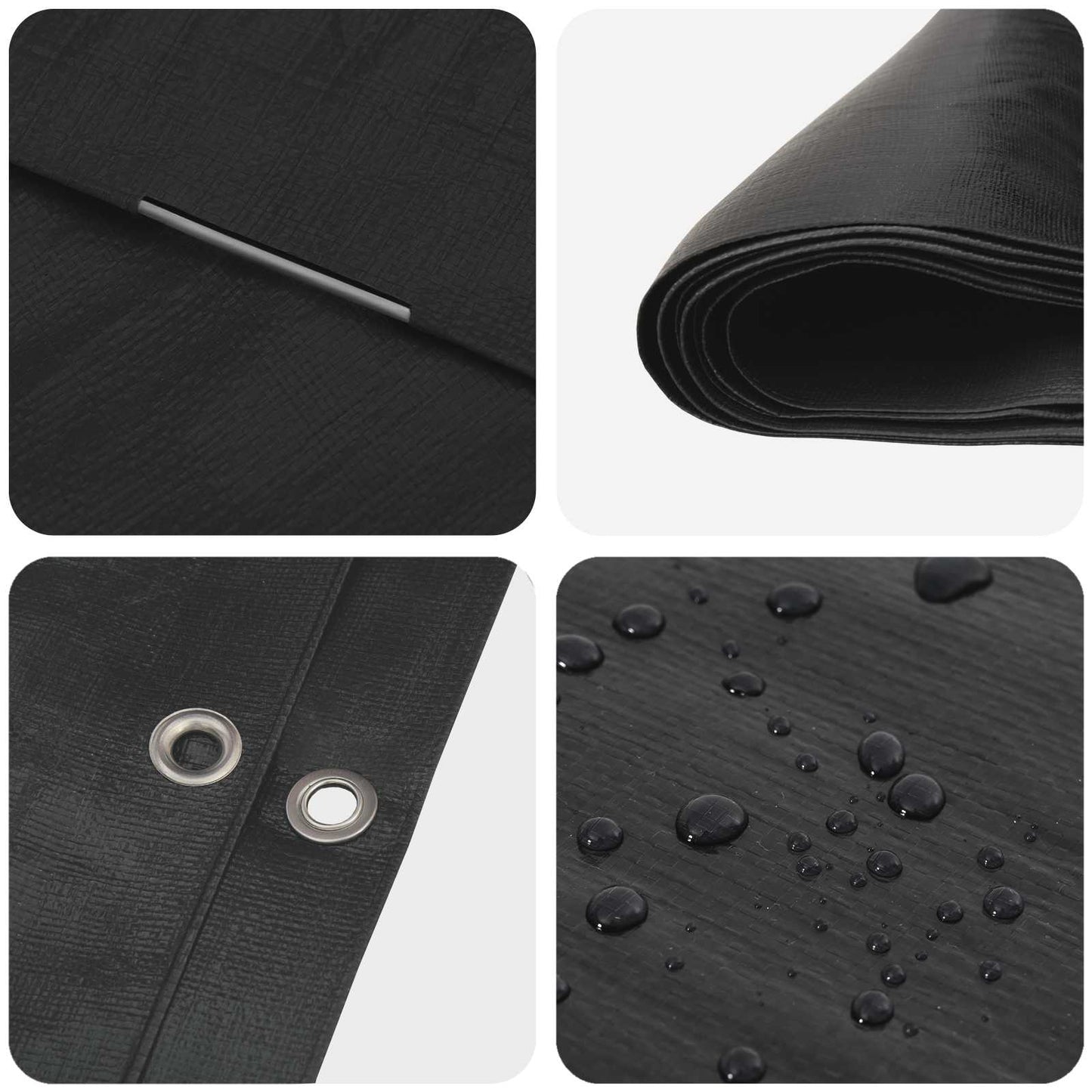 Tarpaulin with Eyelets Anthracite Grey 4 x 4 m 180 gsm PE