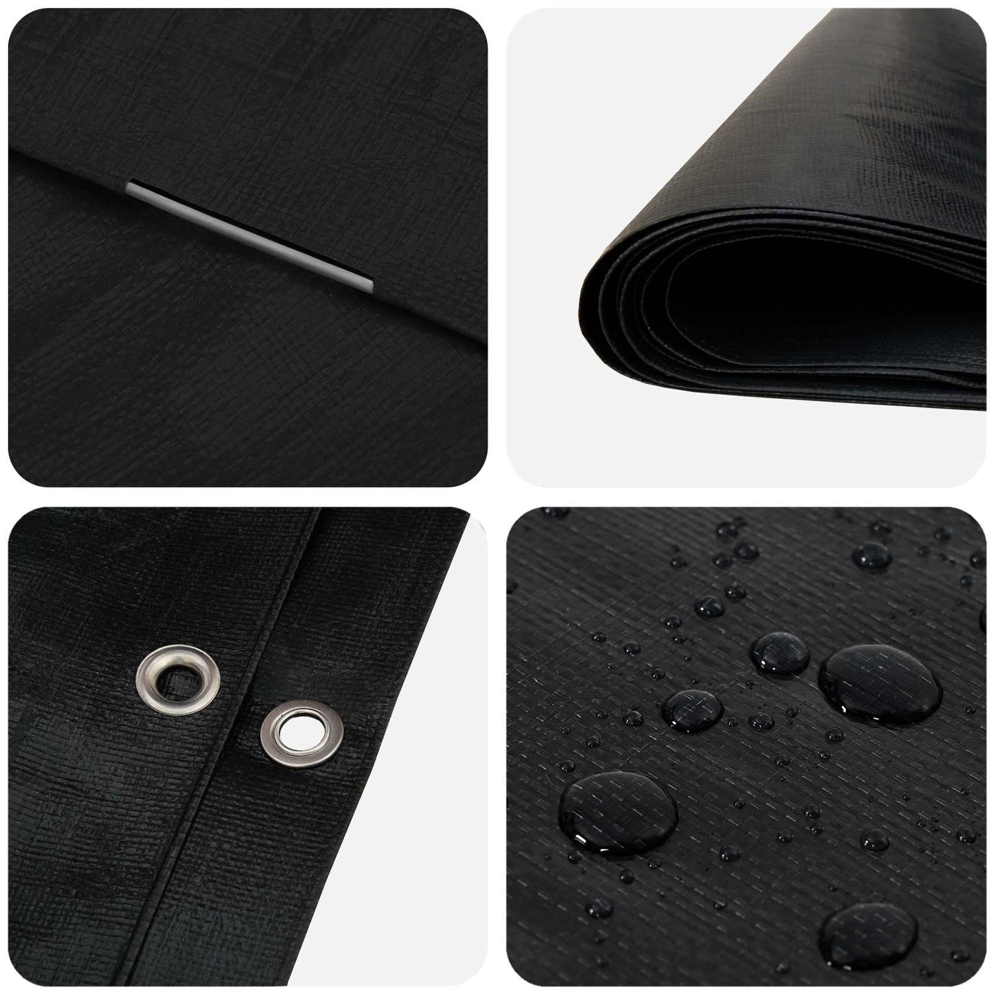 Tarpaulin with Eyelets Anthracite Grey 3 x 6 m 260 gsm PE