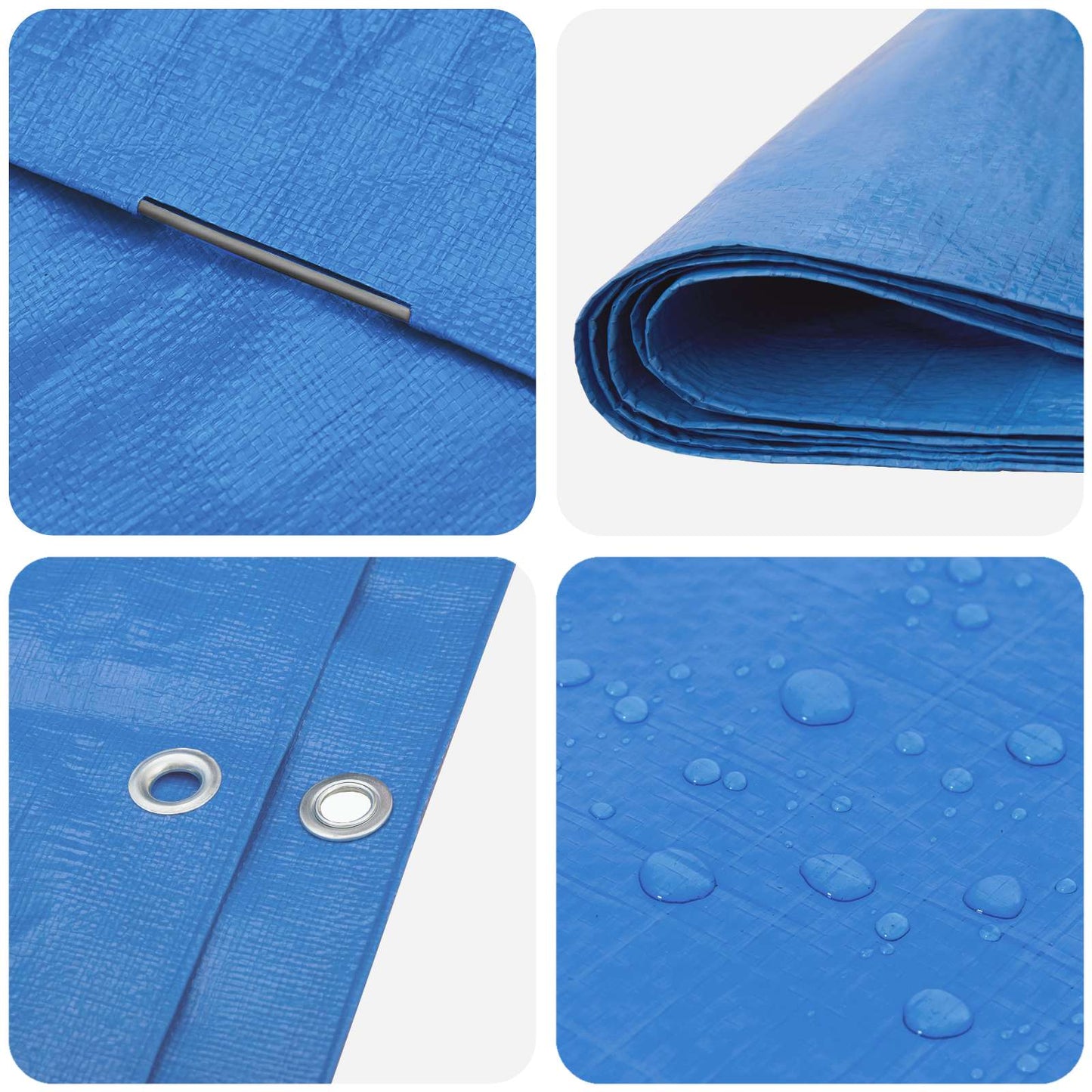 Tarpaulin with Eyelets Blue 3 x 5 m 90 gsm PE