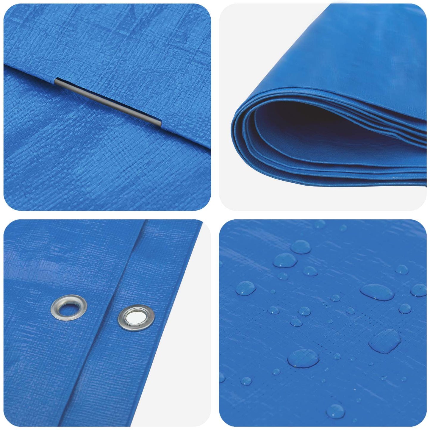 Tarpaulin with Eyelets Blue 3 x 4 m 180 gsm PE