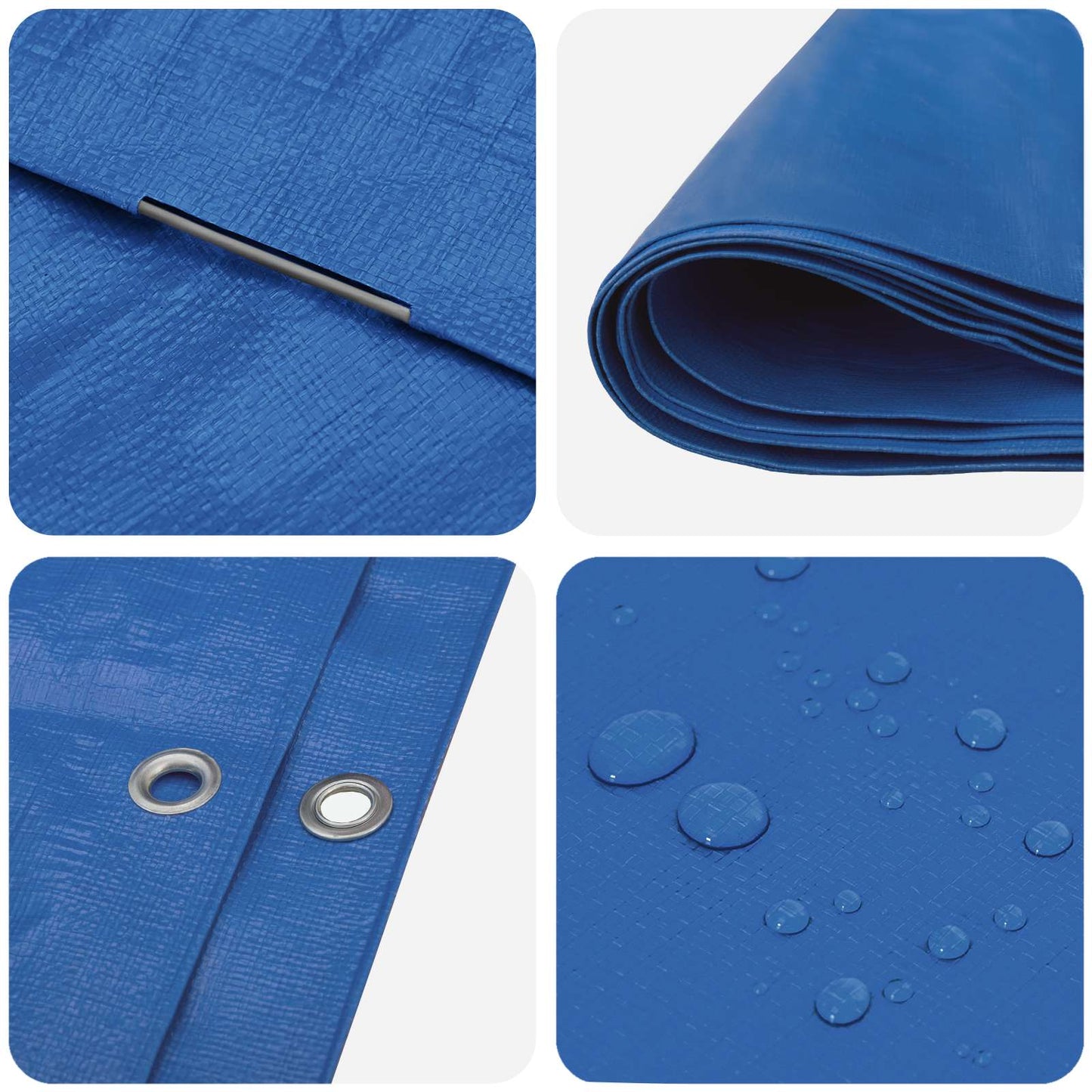 Tarpaulin with Eyelets Blue 6 x 12 m 260 gsm PE