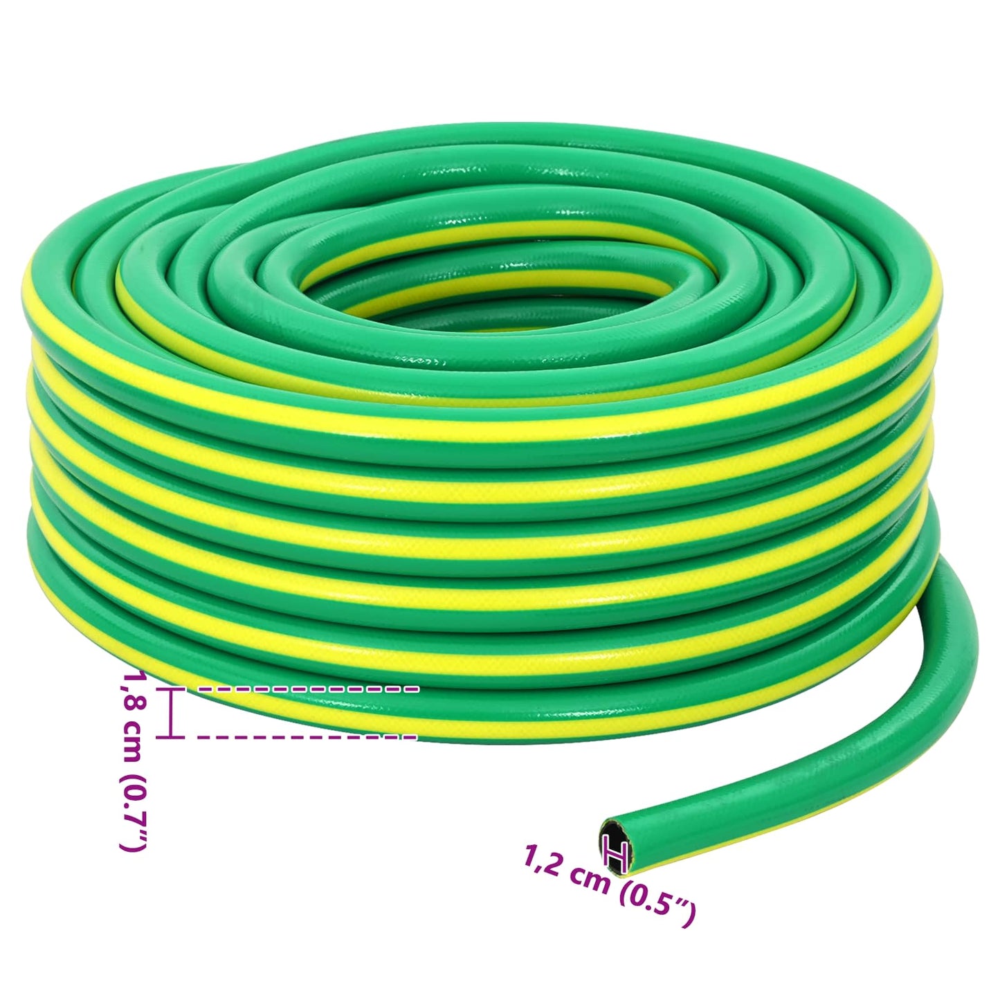 Garden Hose 5-Ply Green and Yellow 1 / 2'' 50 m PVC