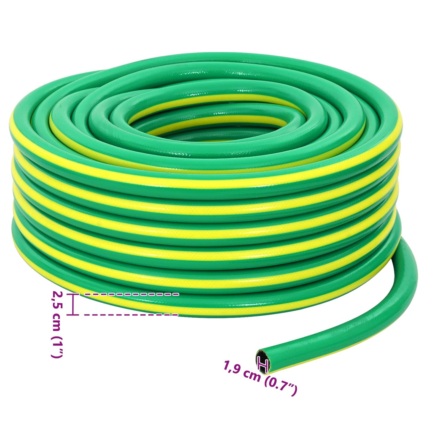 Garden Hose 5-Ply Green and Yellow 3 / 4'' 50 m PVC