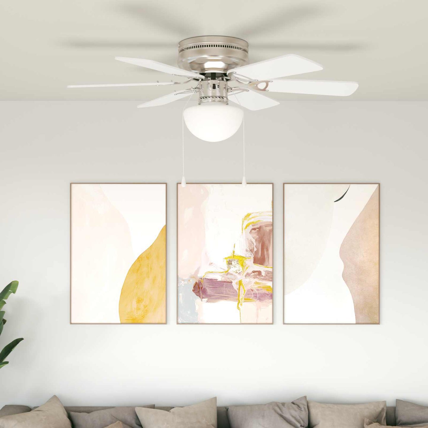 Ceiling Fan with Light Ø 82 cm White