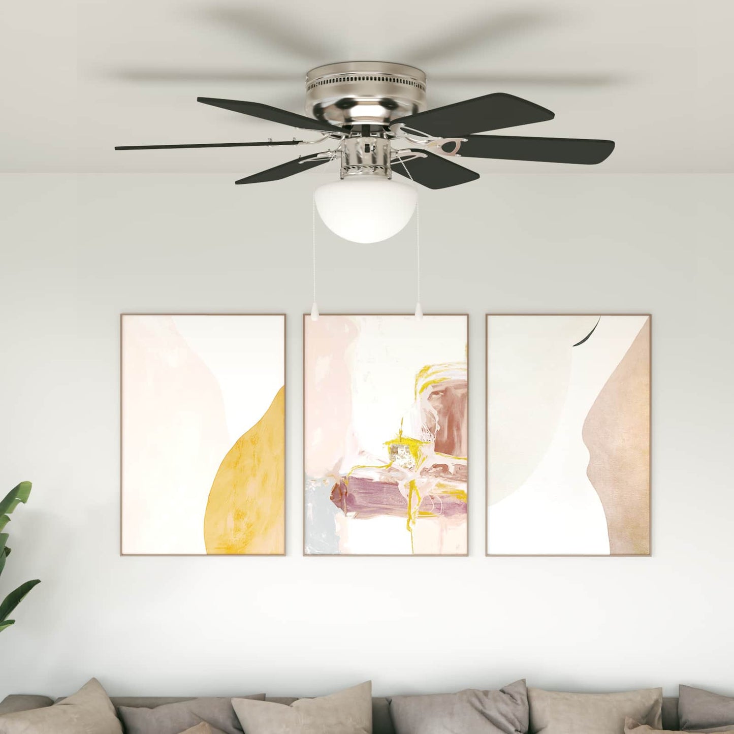 Ceiling Fan with Light Ø 82 cm Black