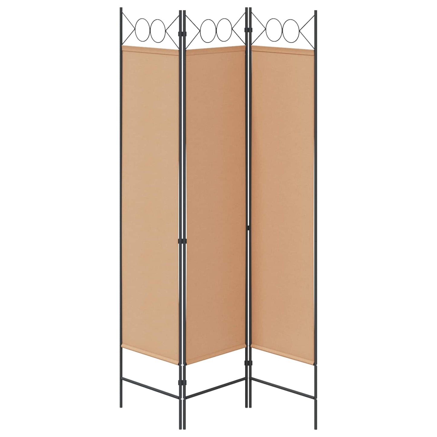 3-Panel Room Divider Beige 120 x 180 cm Fabric