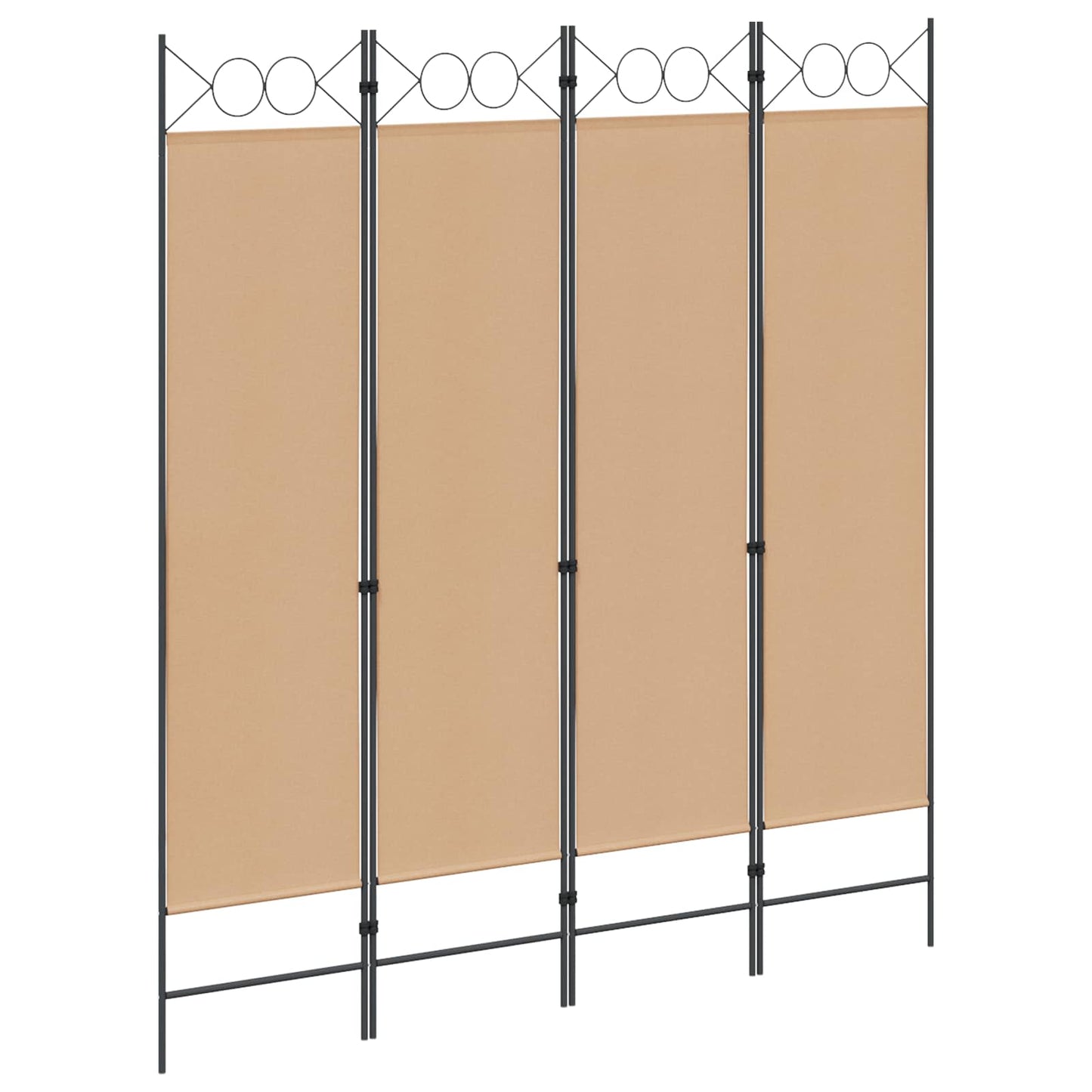 4-Panel Room Divider Beige 160 x 180 cm Fabric