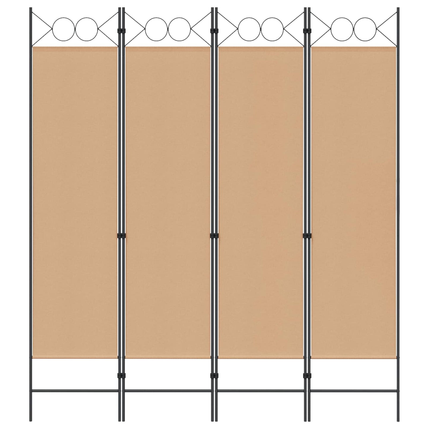 4-Panel Room Divider Beige 160 x 180 cm Fabric