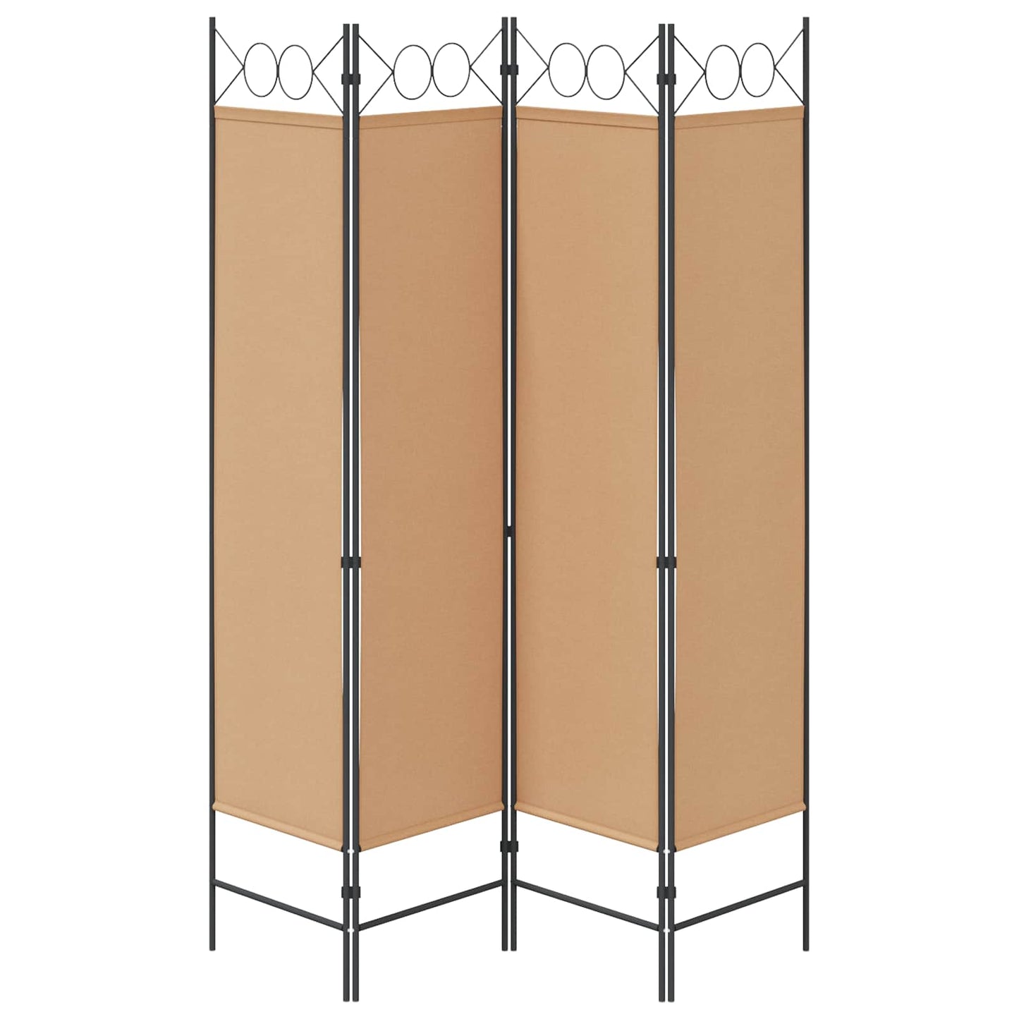4-Panel Room Divider Beige 160 x 180 cm Fabric