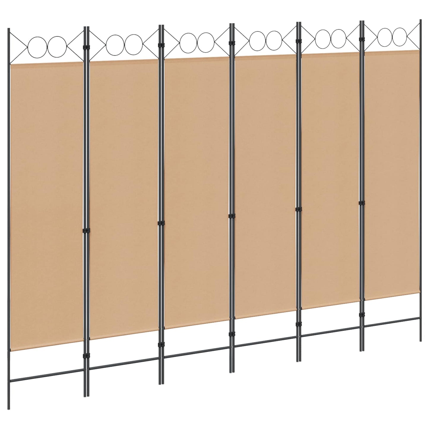 6-Panel Room Divider Beige 240 x 180 cm Fabric
