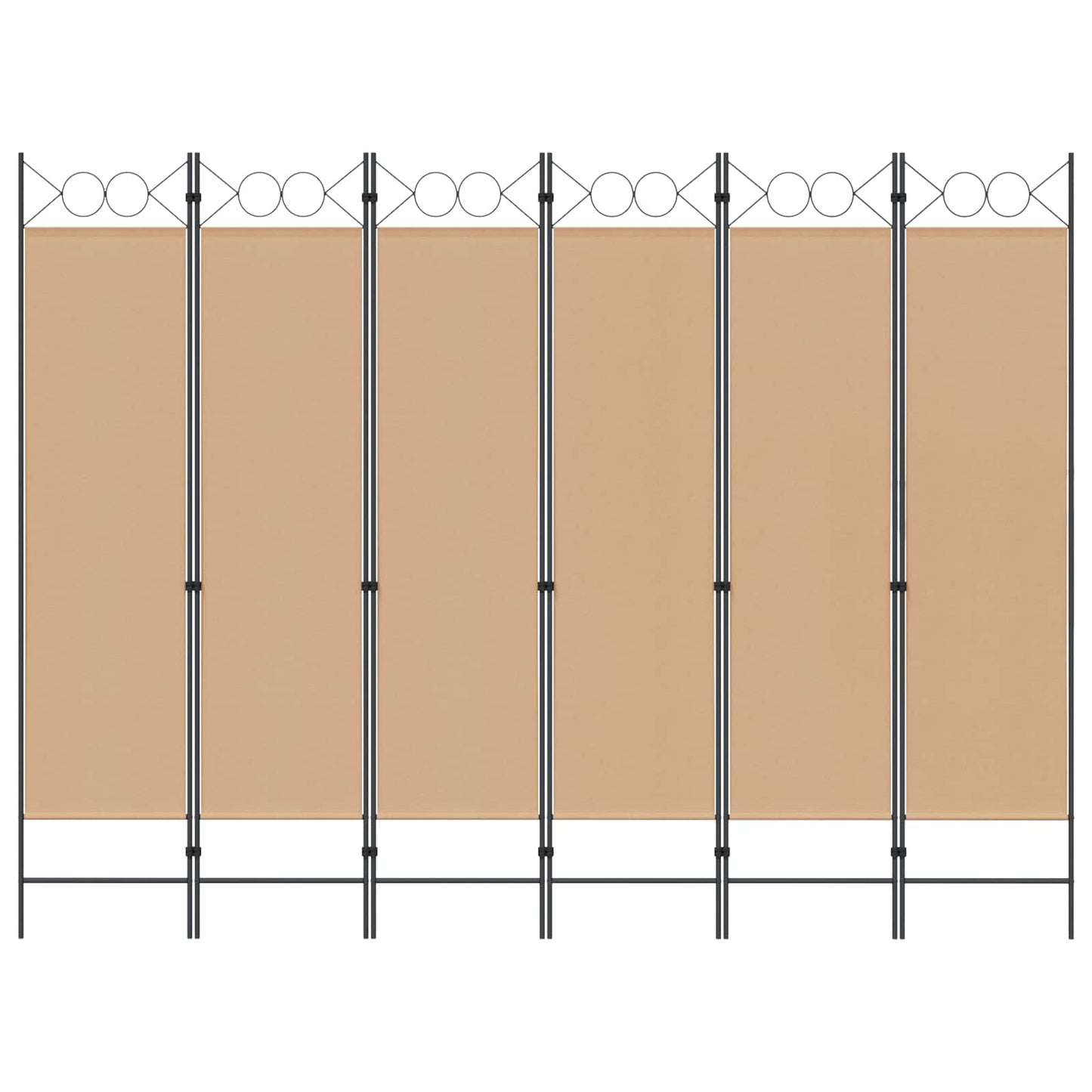 6-Panel Room Divider Beige 240 x 180 cm Fabric