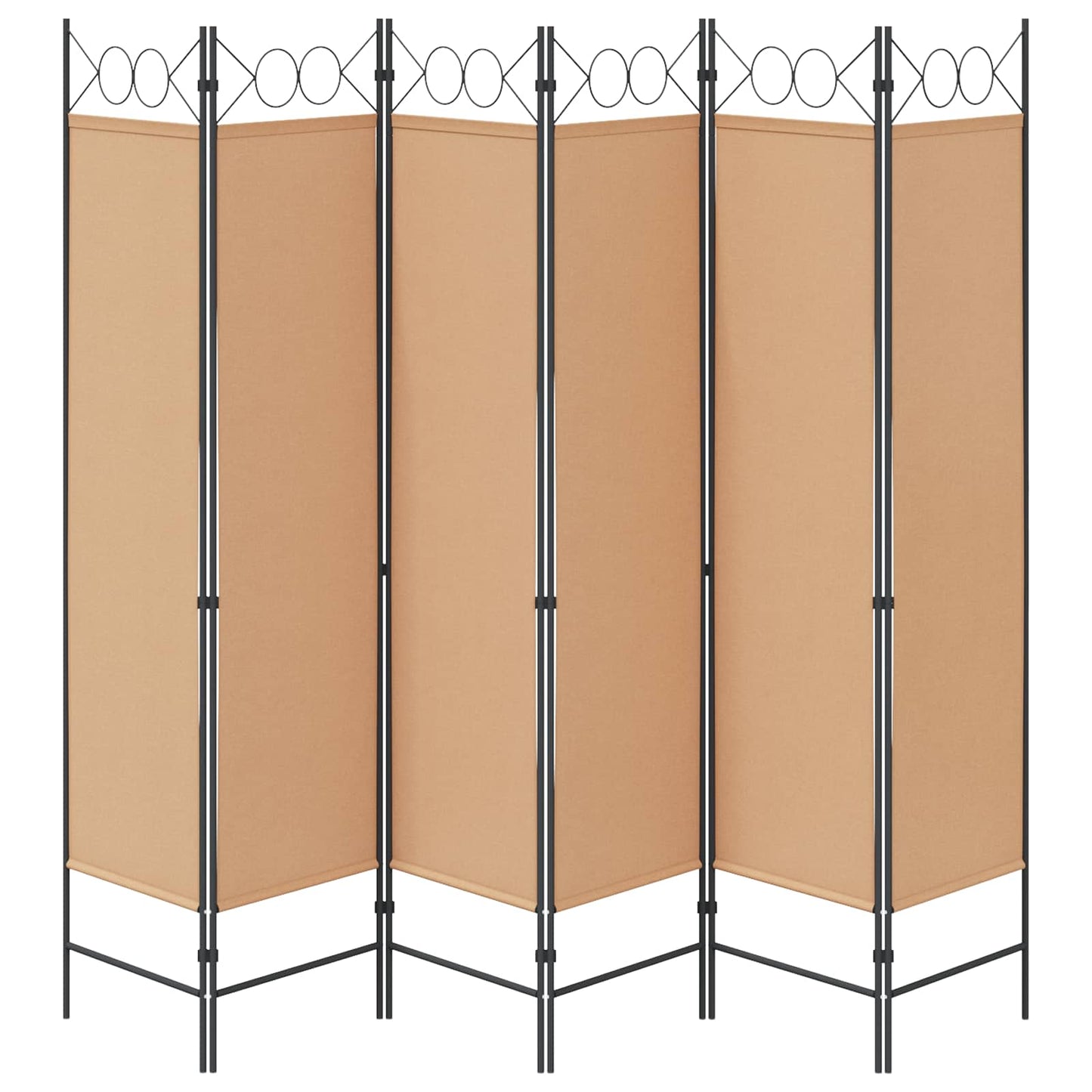 6-Panel Room Divider Beige 240 x 180 cm Fabric