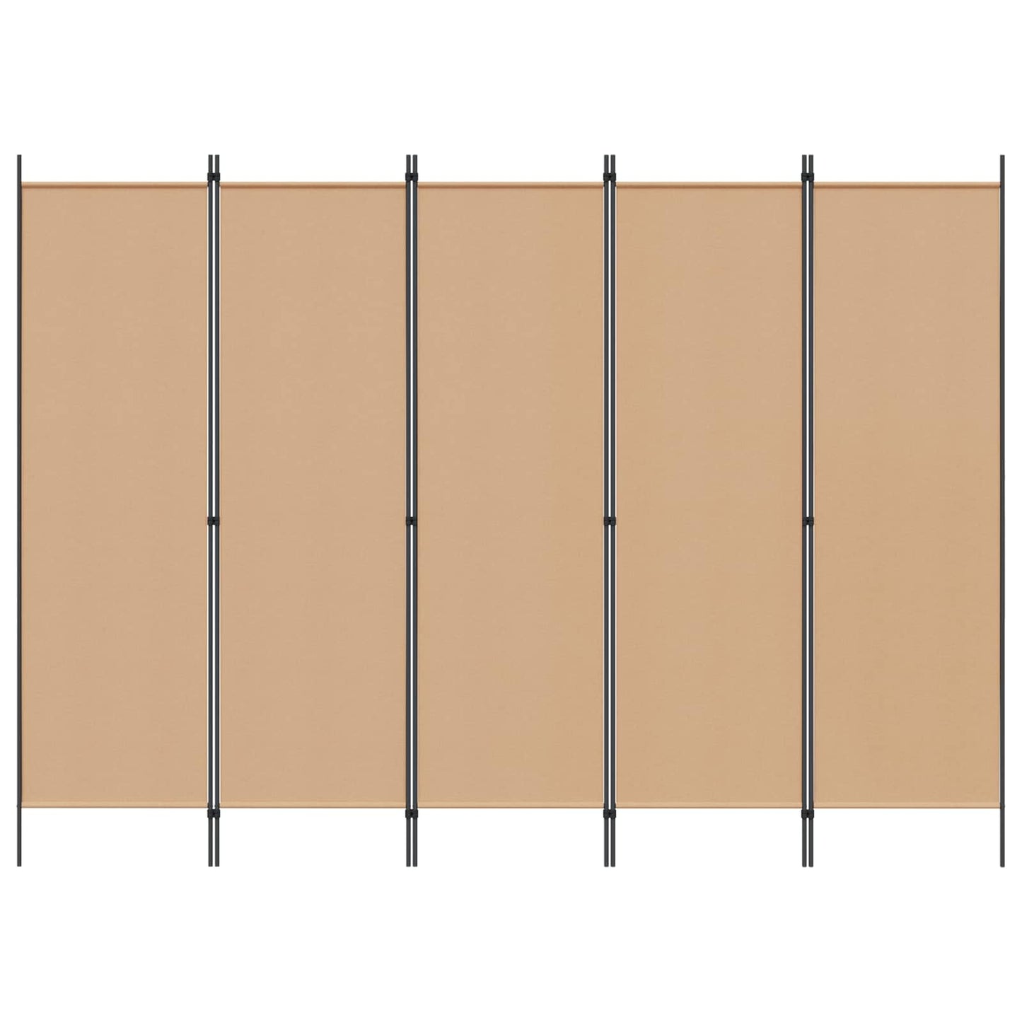 5-Panel Room Divider Beige 250 x 180 cm Fabric