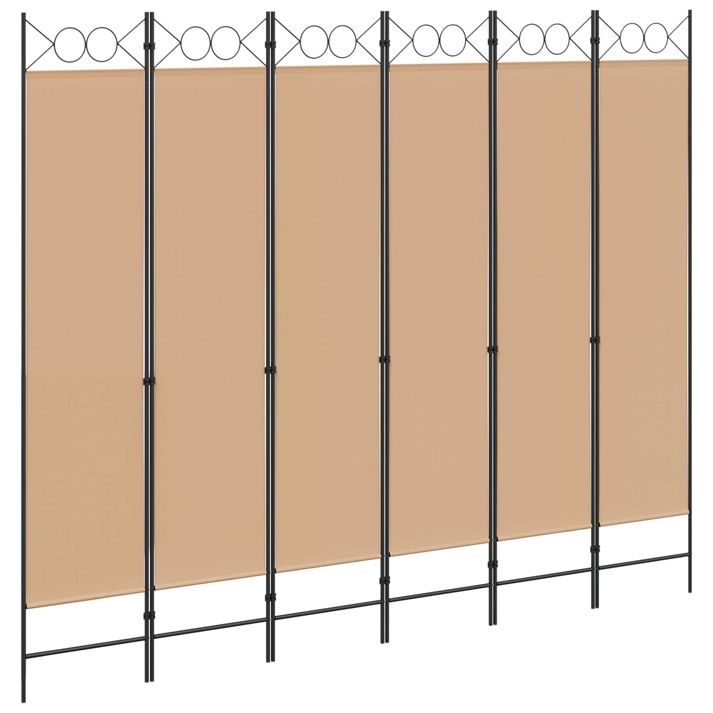 6-Panel Room Divider Beige 240 x 200 cm Fabric