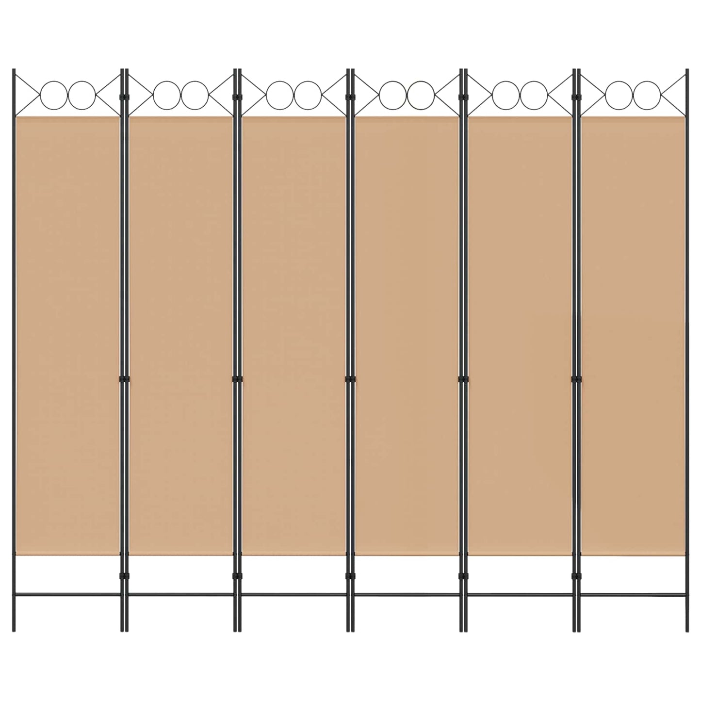 6-Panel Room Divider Beige 240 x 200 cm Fabric