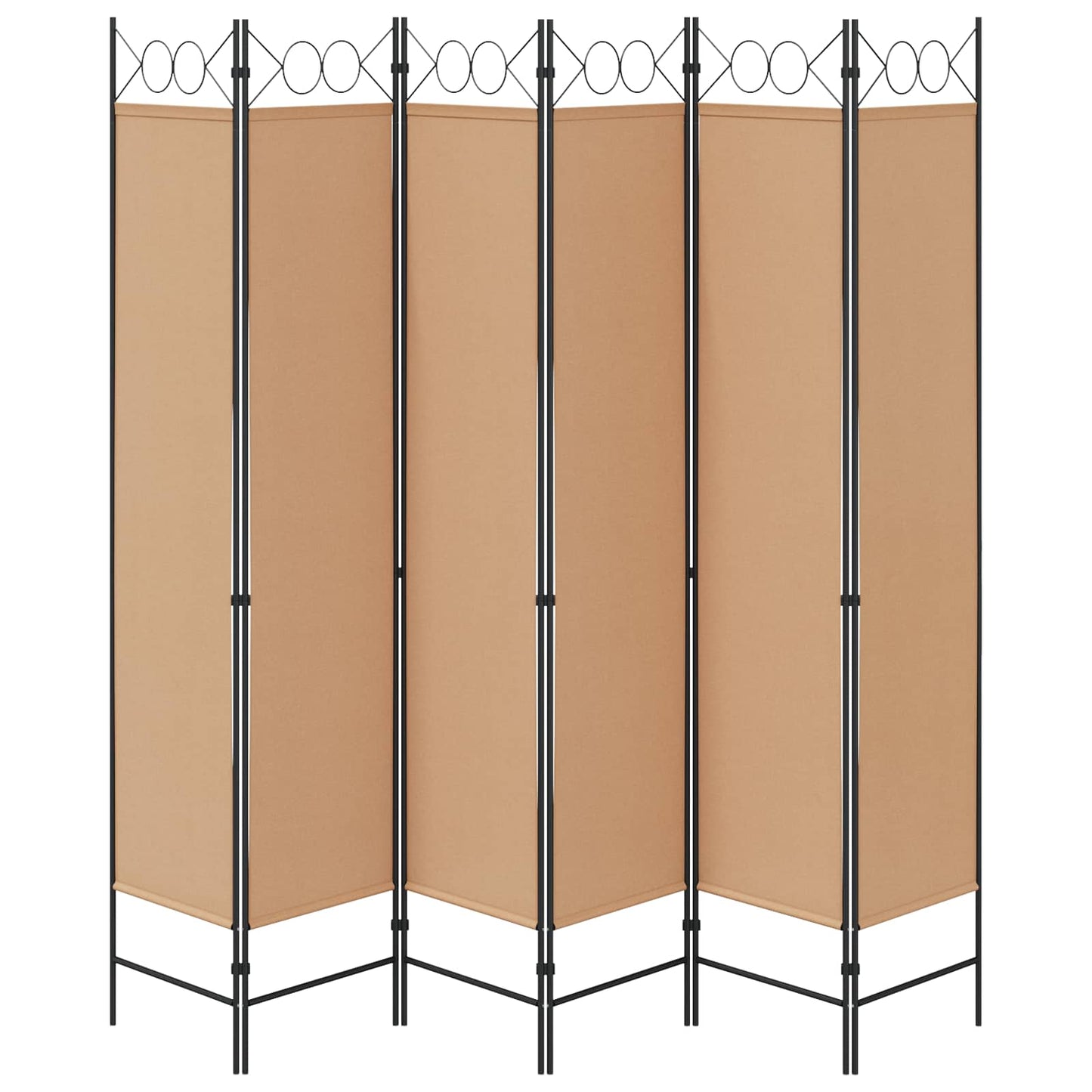 6-Panel Room Divider Beige 240 x 200 cm Fabric