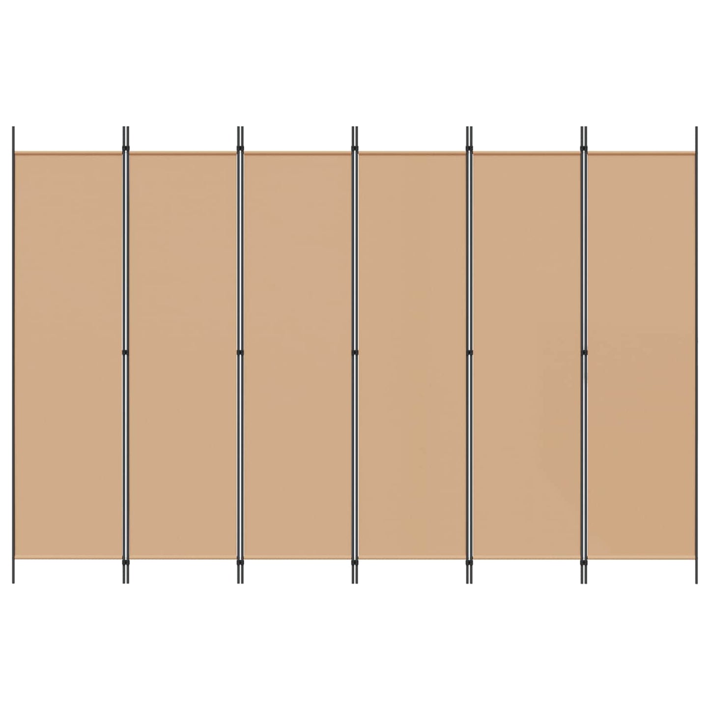 6-Panel Room Divider Beige 300 x 200 cm Fabric