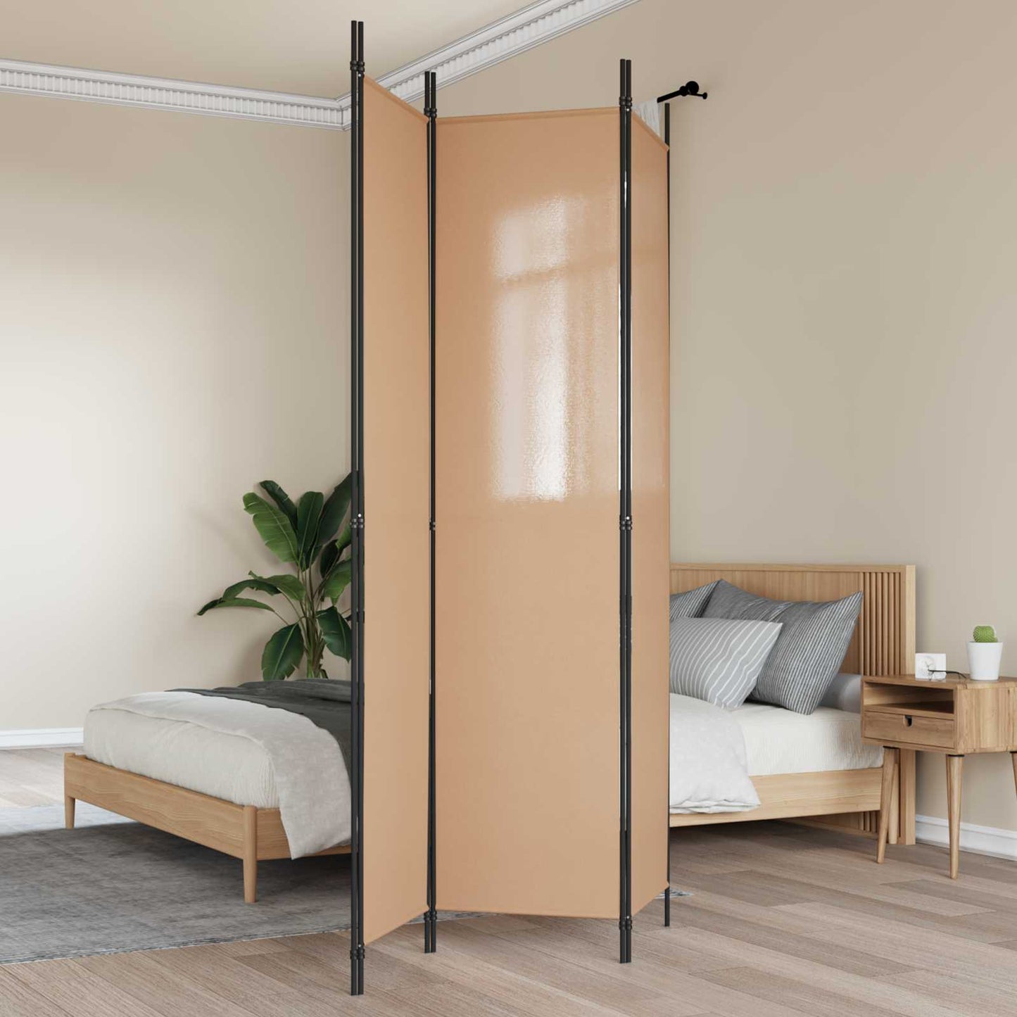 Room Divider Beige 150 x 220 cm Fabric