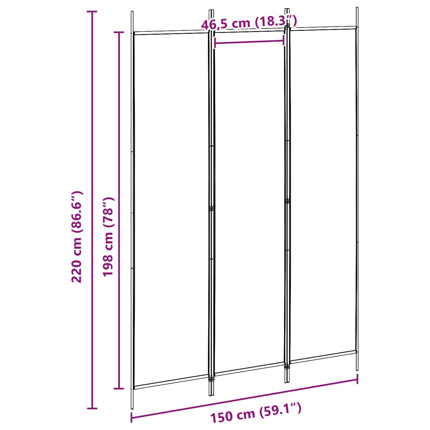 Room Divider Beige 150 x 220 cm Fabric
