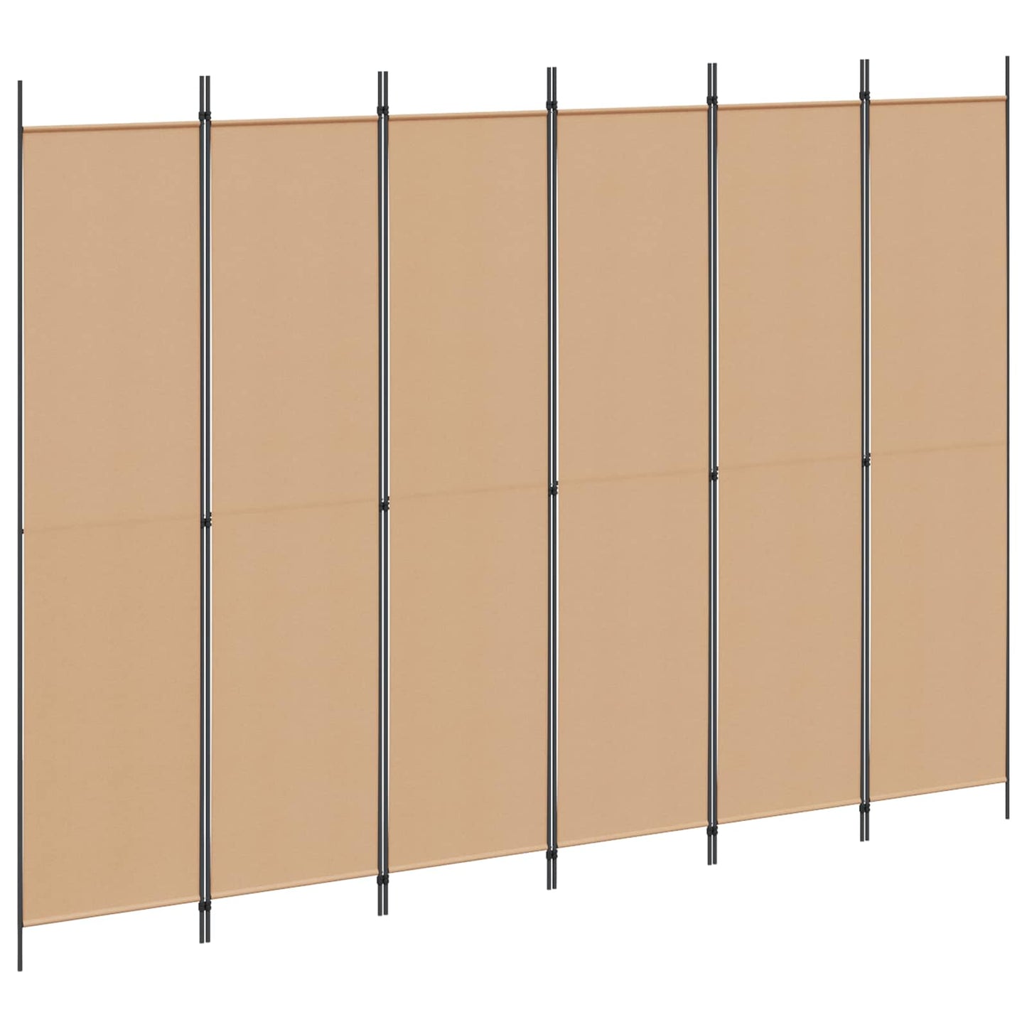 6-Panel Room Divider Beige 300 x 220 cm Fabric