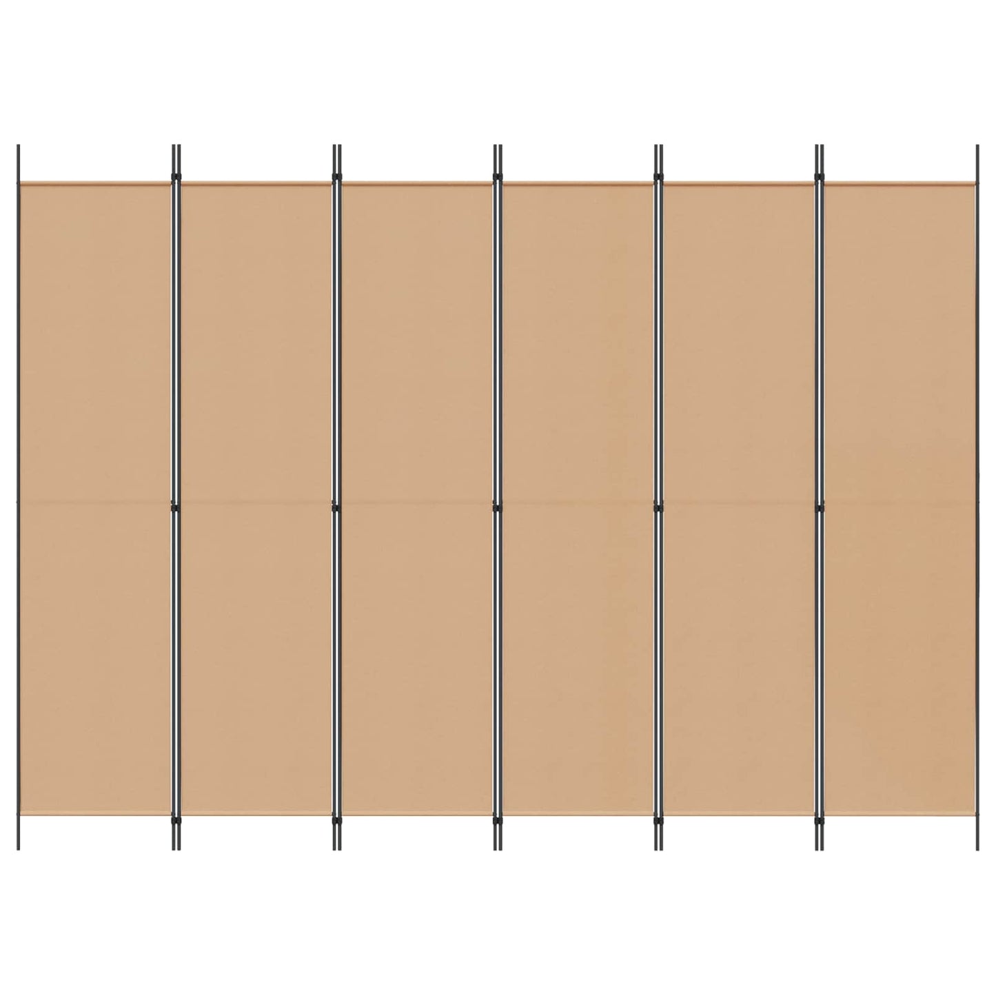 6-Panel Room Divider Beige 300 x 220 cm Fabric