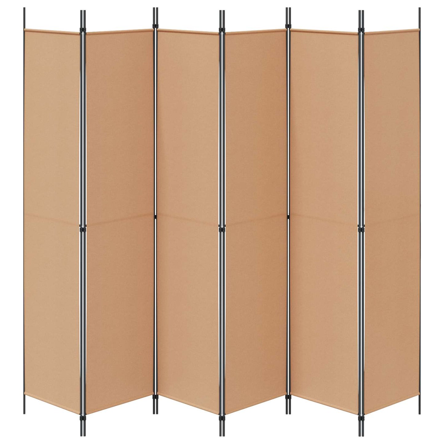 6-Panel Room Divider Beige 300 x 220 cm Fabric
