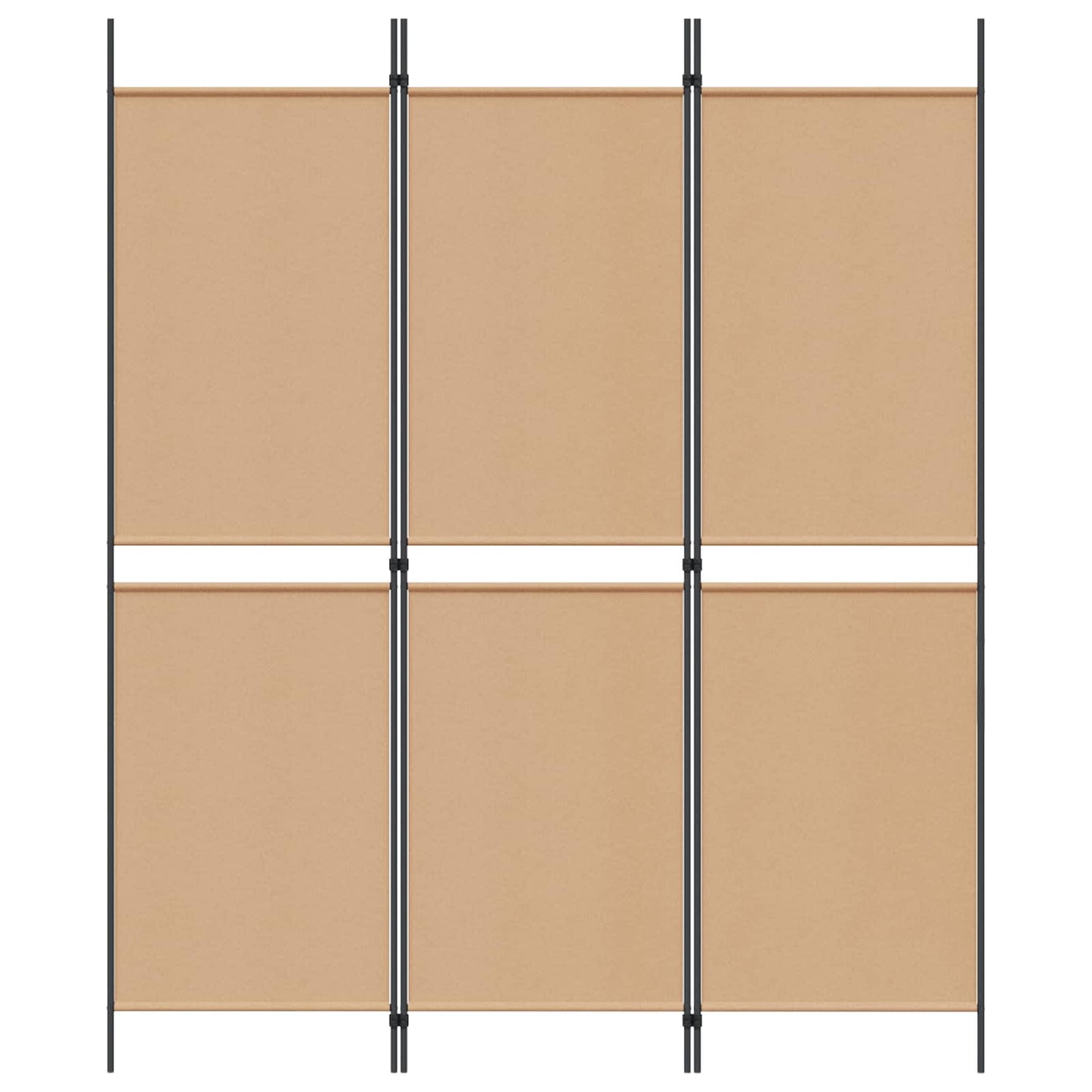 3-Panel Room Divider Beige 150 x 180 cm Fabric