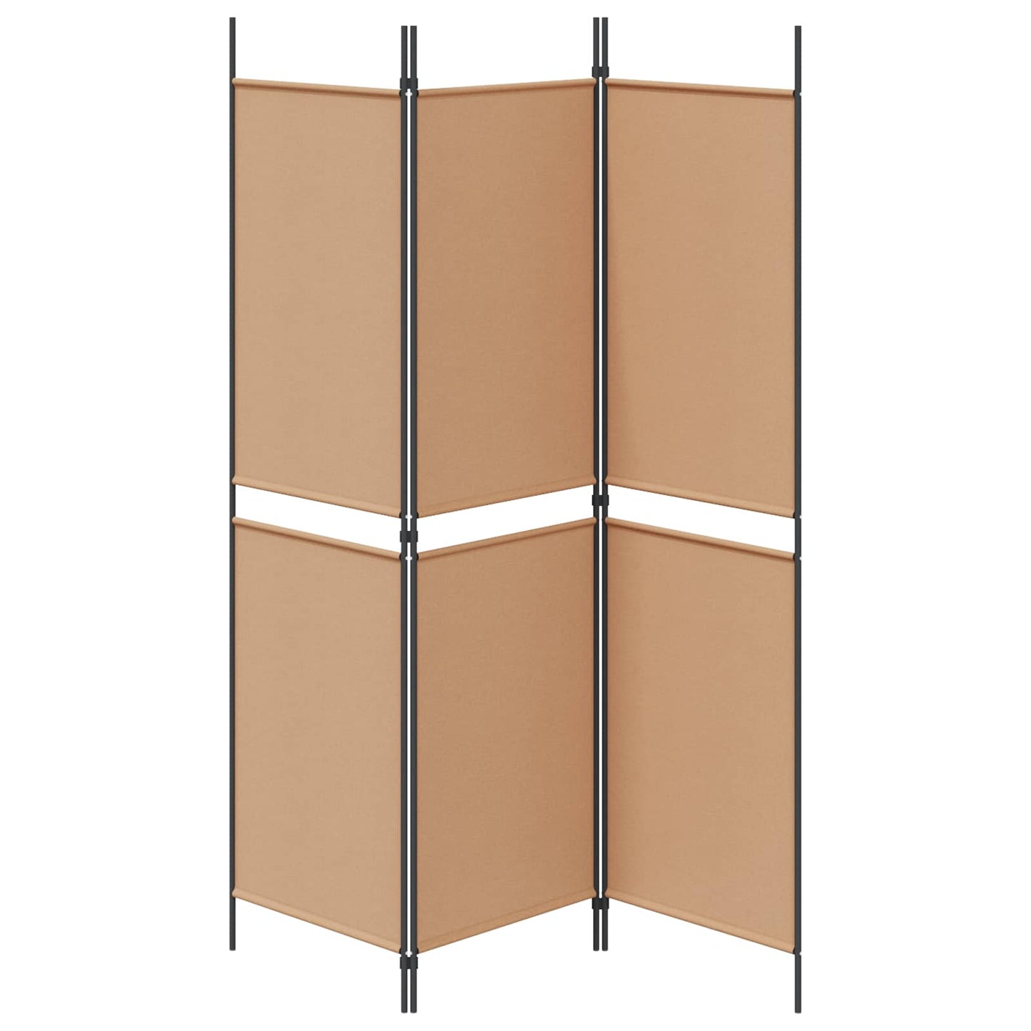 3-Panel Room Divider Beige 150 x 180 cm Fabric