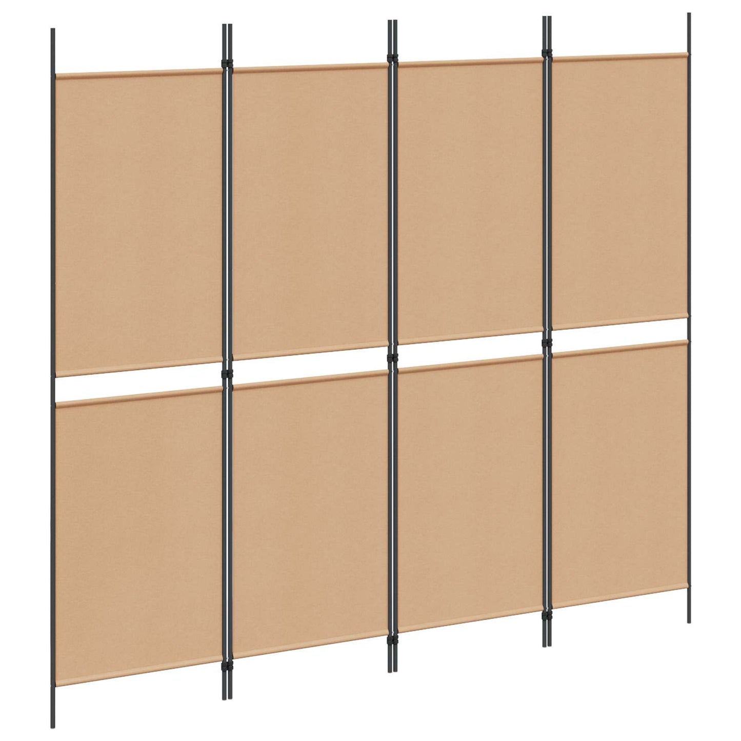 4-Panel Room Divider Beige 200 x 180 cm Fabric