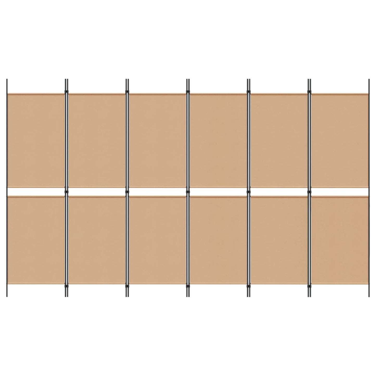 6-Panel Room Divider Beige 300 x 180 cm Fabric