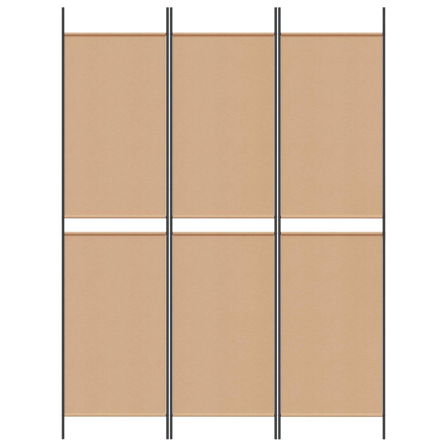 3-Panel Room Divider Beige 150 x 200 cm Fabric