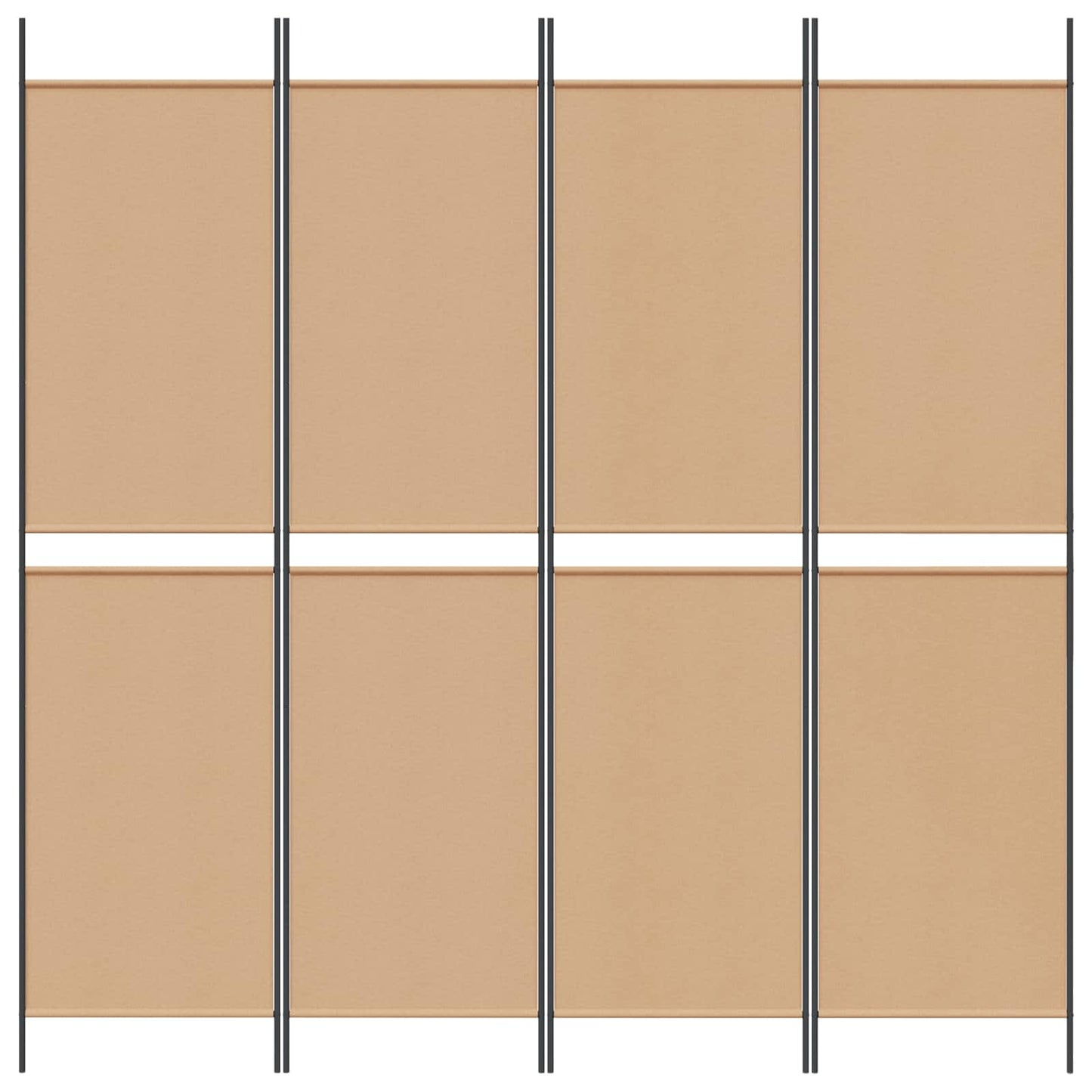 4-Panel Room Divider Beige 200 x 200 cm Fabric