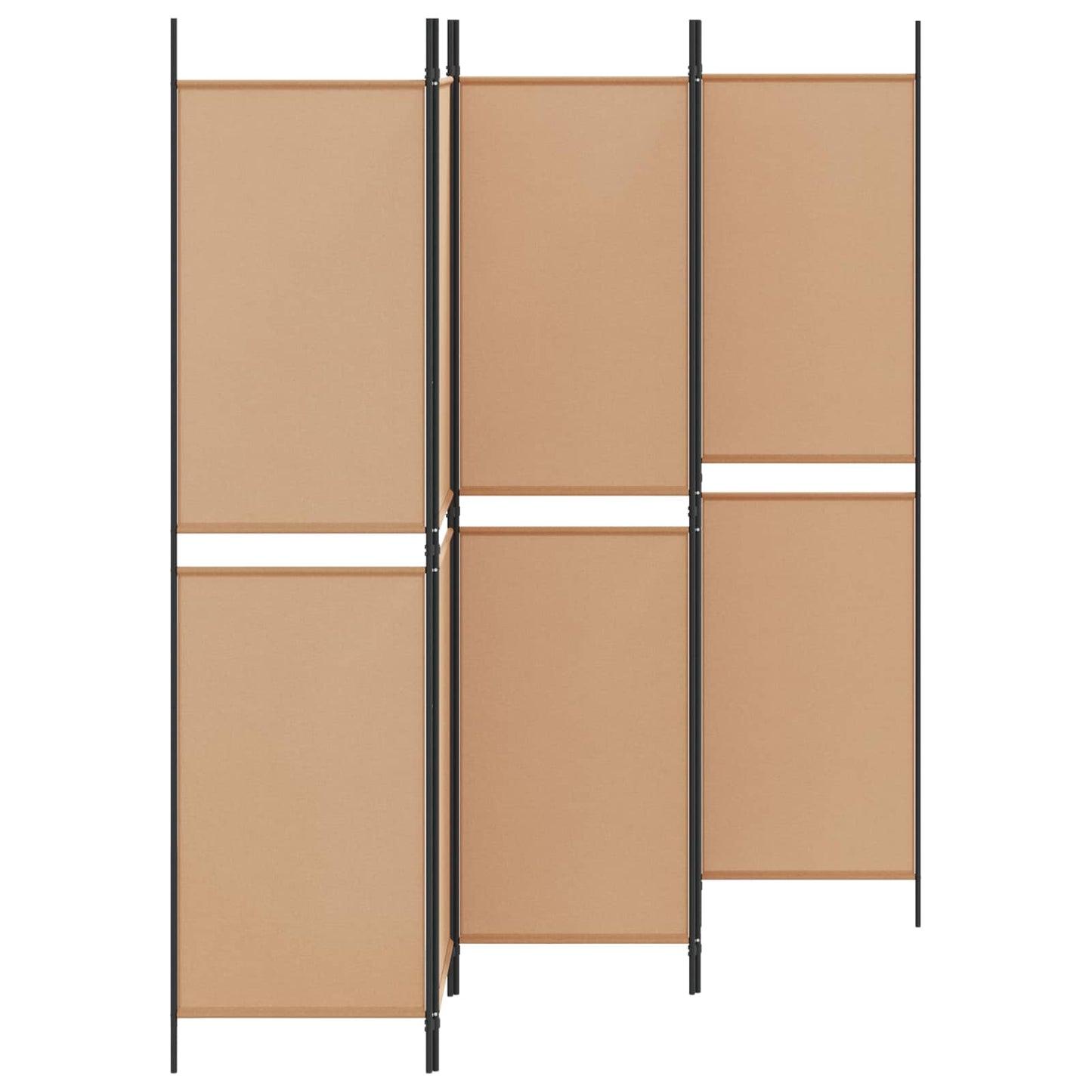 5-Panel Room Divider Beige 250 x 200 cm Fabric