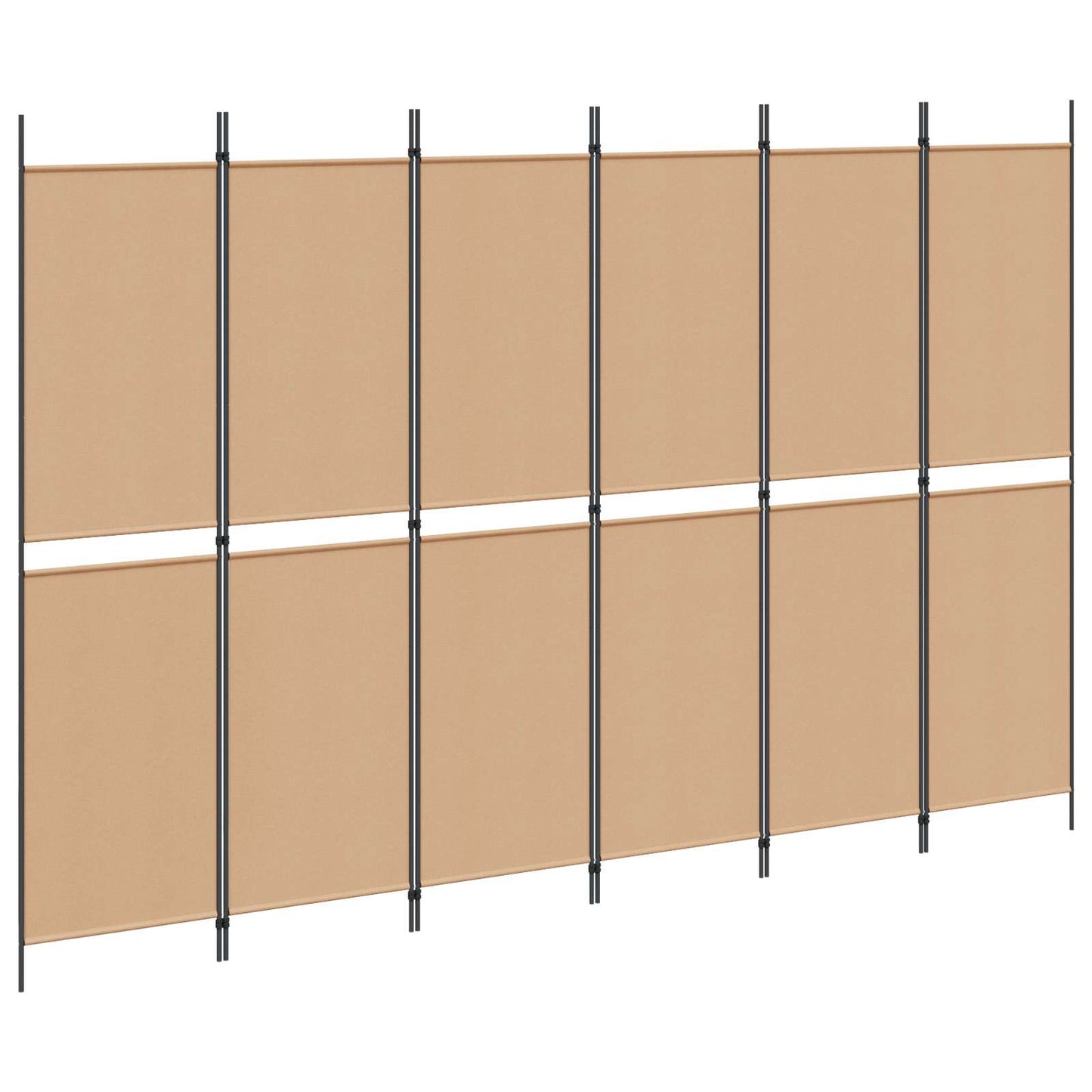 6-Panel Room Divider Beige 300 x 200 cm Fabric