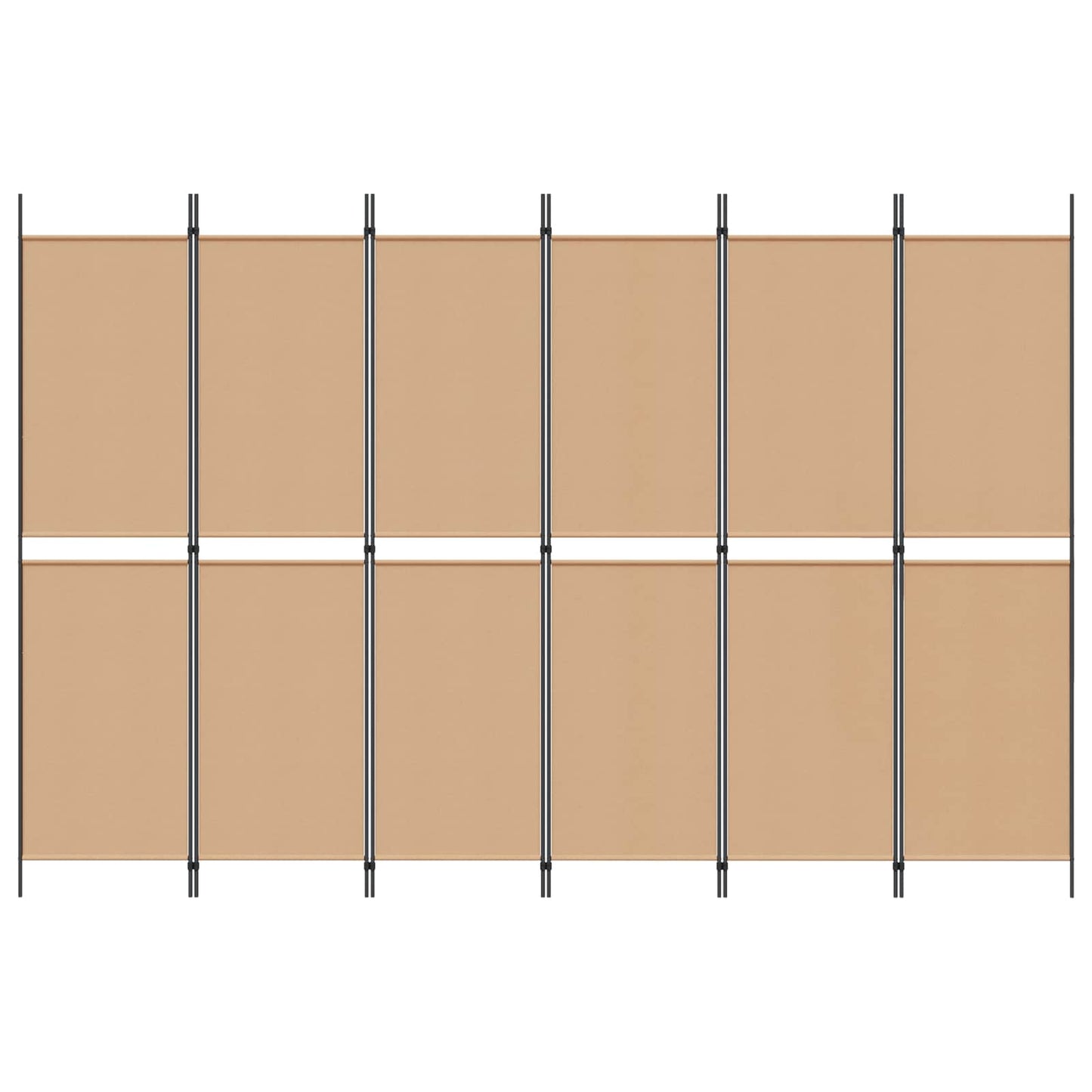 6-Panel Room Divider Beige 300 x 200 cm Fabric