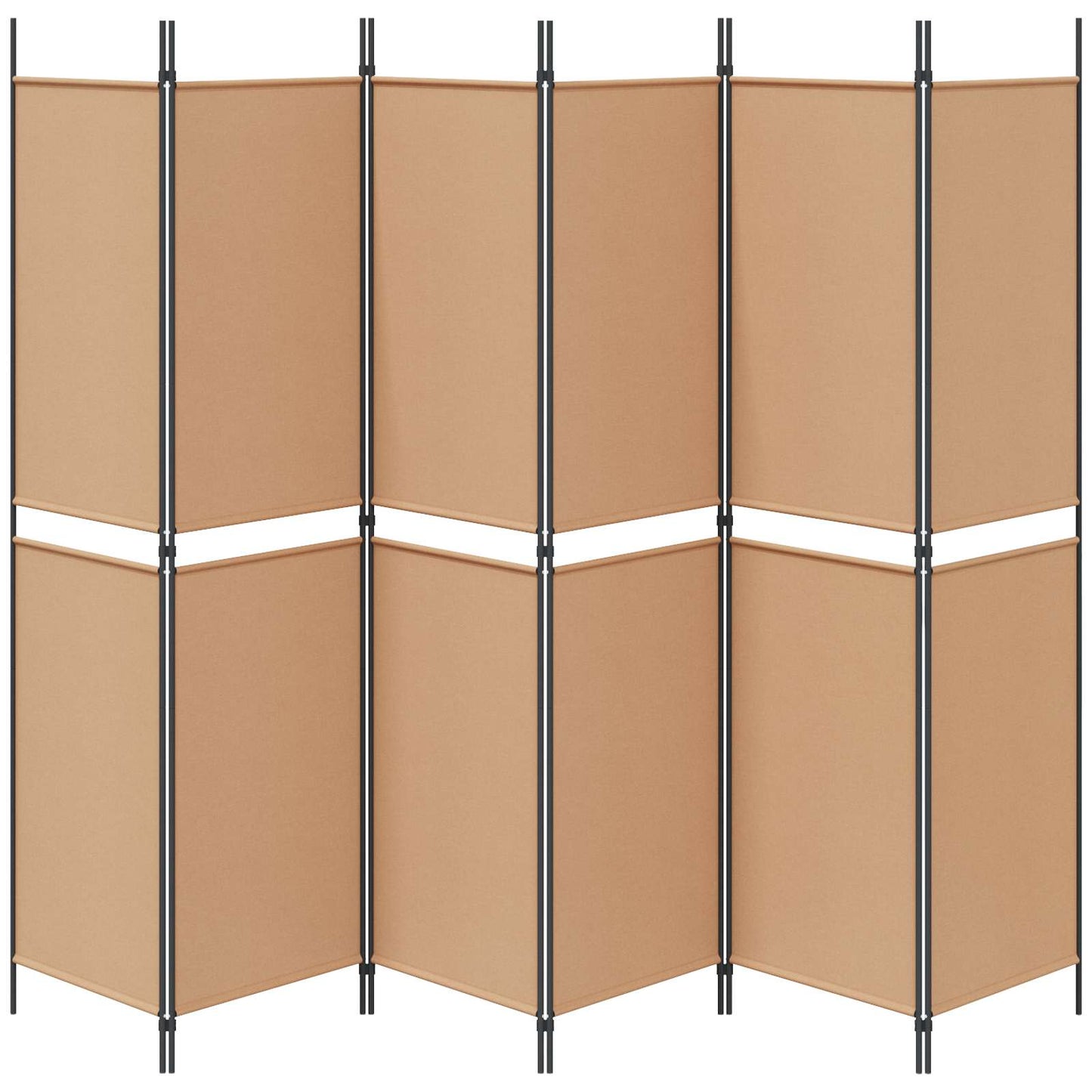 6-Panel Room Divider Beige 300 x 200 cm Fabric