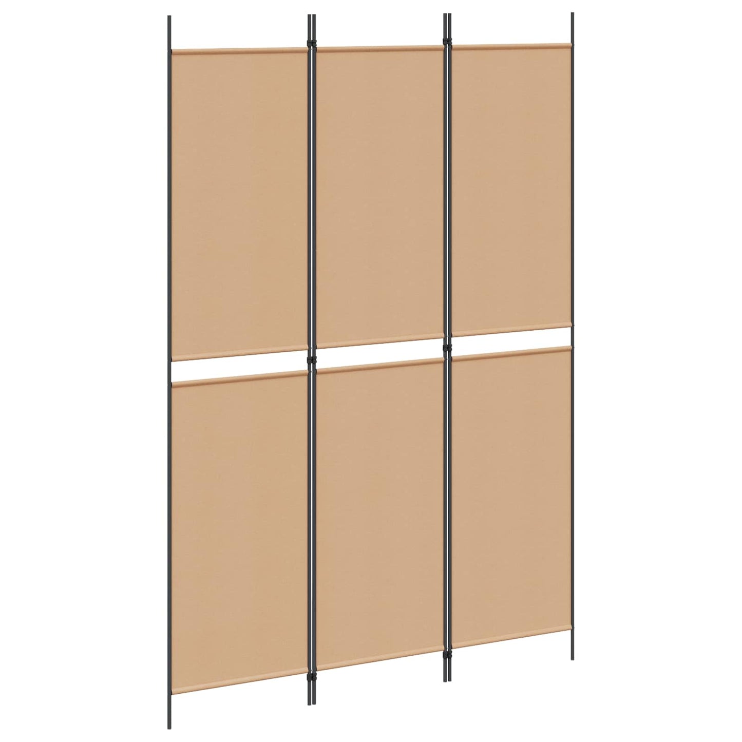 3-Panel Room Divider Beige 150 x 220 cm Fabric