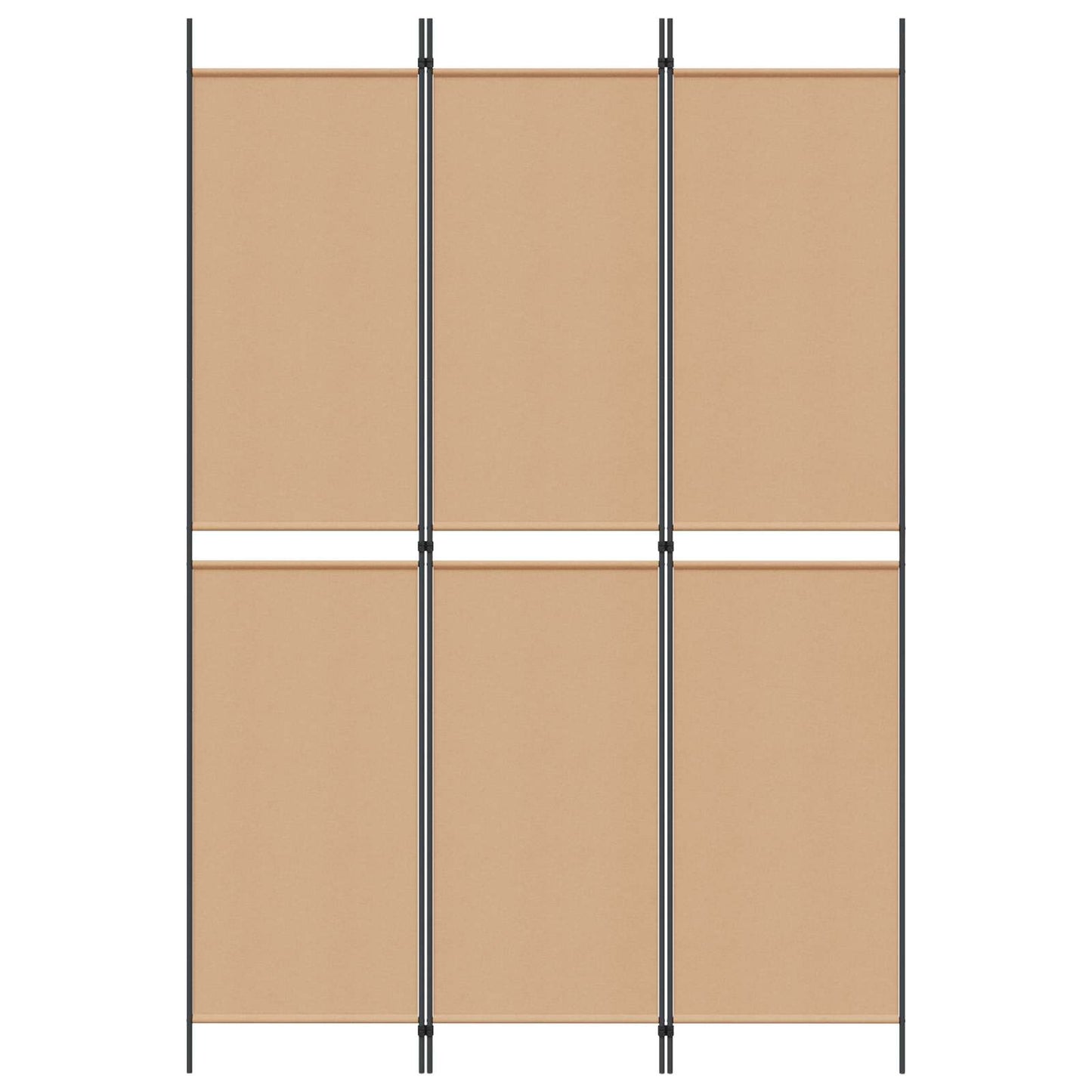 3-Panel Room Divider Beige 150 x 220 cm Fabric