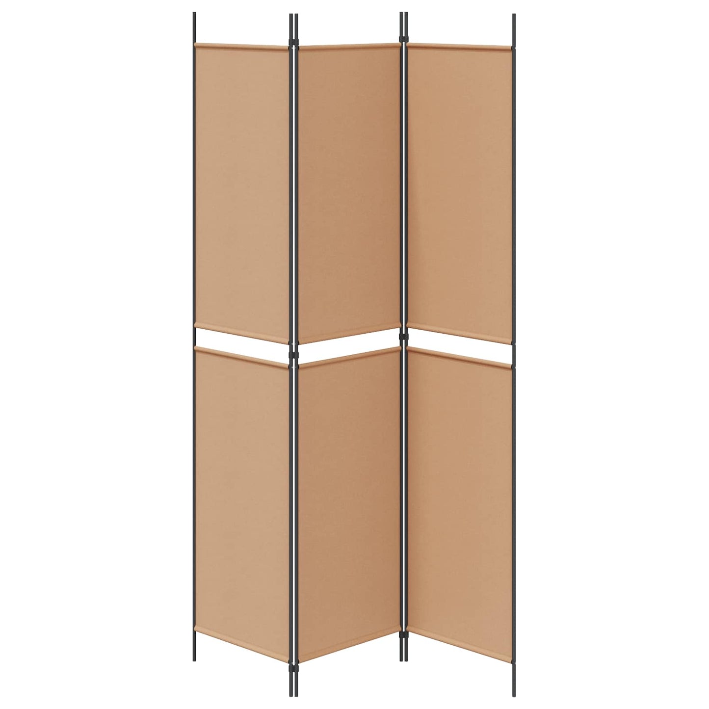 3-Panel Room Divider Beige 150 x 220 cm Fabric