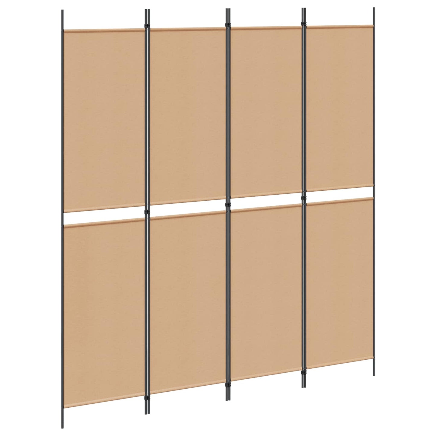 4-Panel Room Divider Beige 200 x 220 cm Fabric