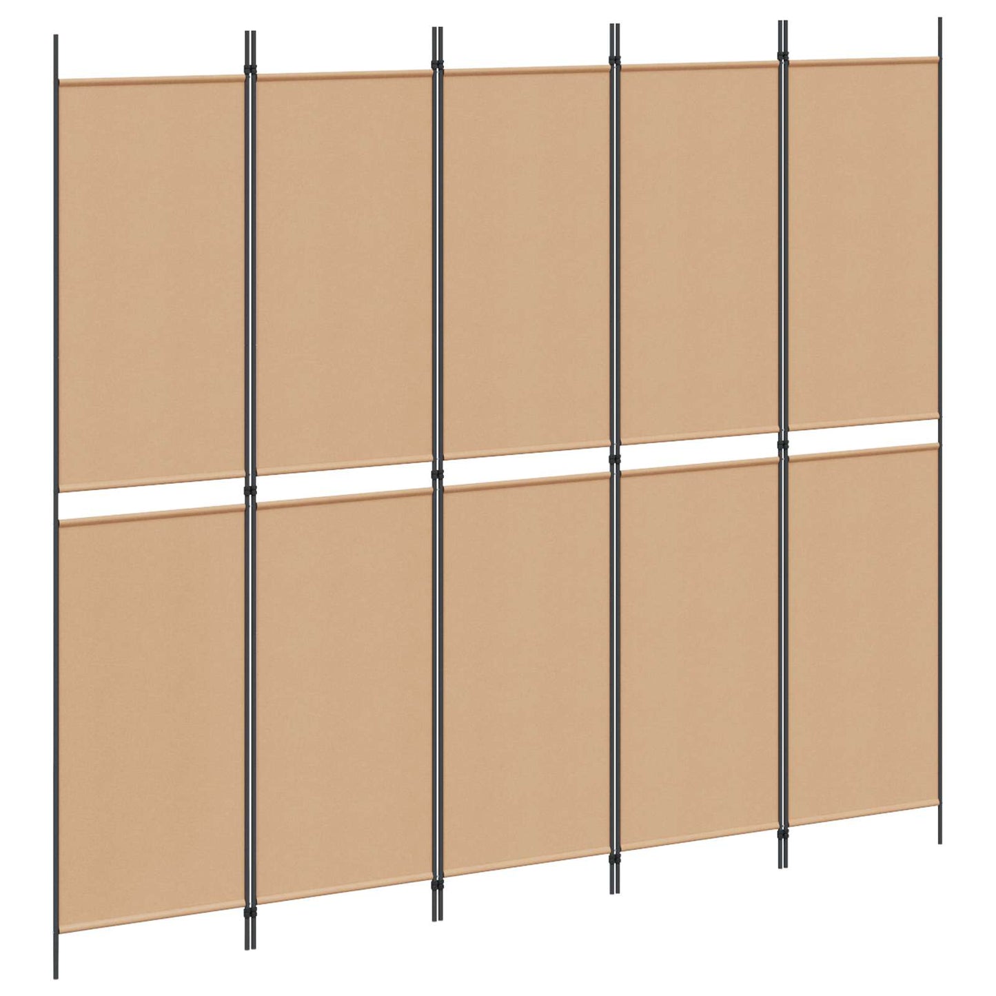 5-Panel Room Divider Beige 250 x 220 cm Fabric