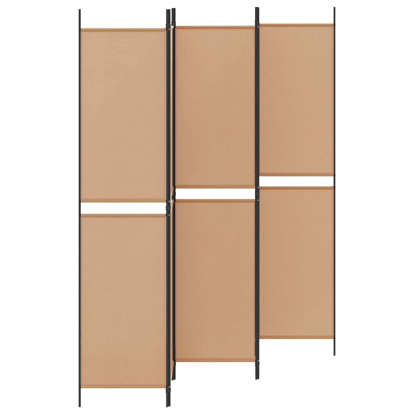 5-Panel Room Divider Beige 250 x 220 cm Fabric