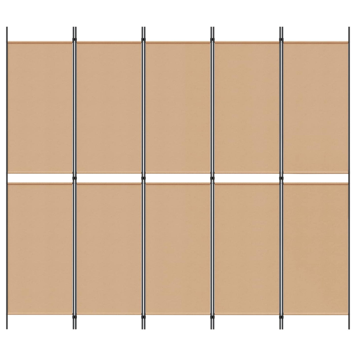 5-Panel Room Divider Beige 250 x 220 cm Fabric