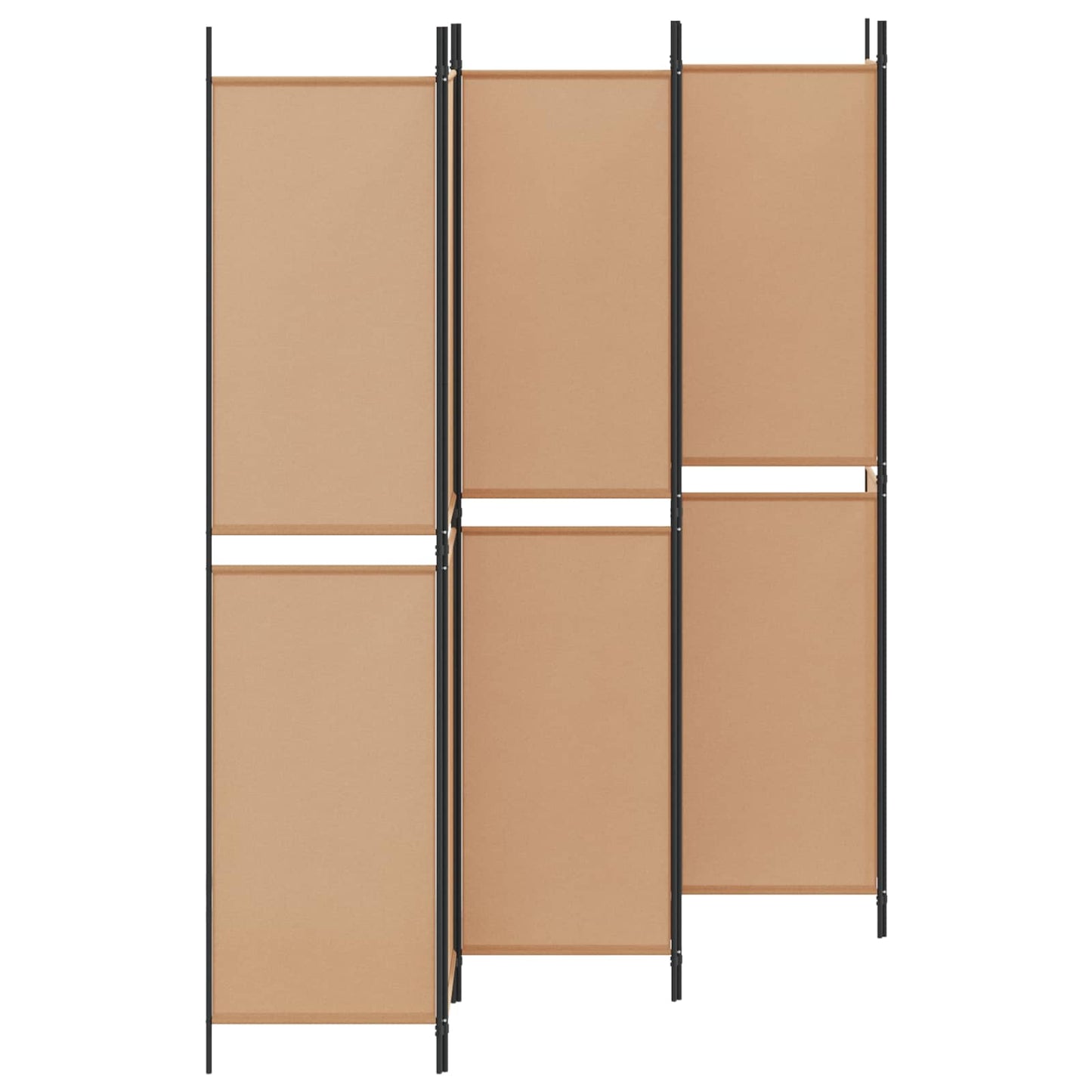 6-Panel Room Divider Beige 300 x 220 cm Fabric